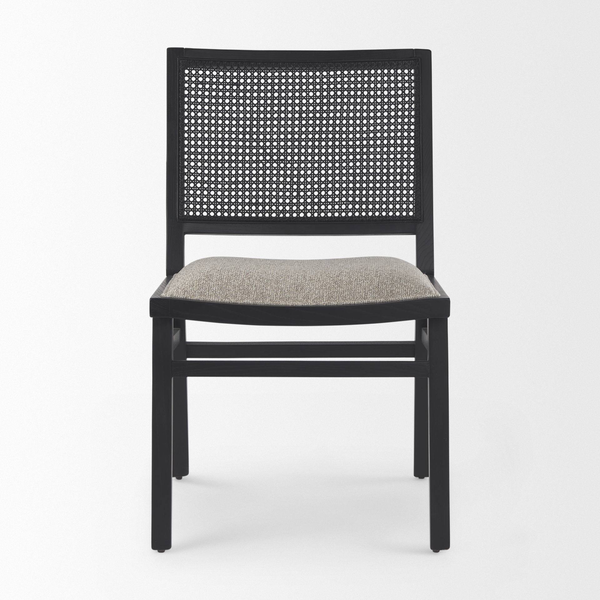 wynn 20.5l x 24.6w x 34.1h beige fabric w/black wood dining chair