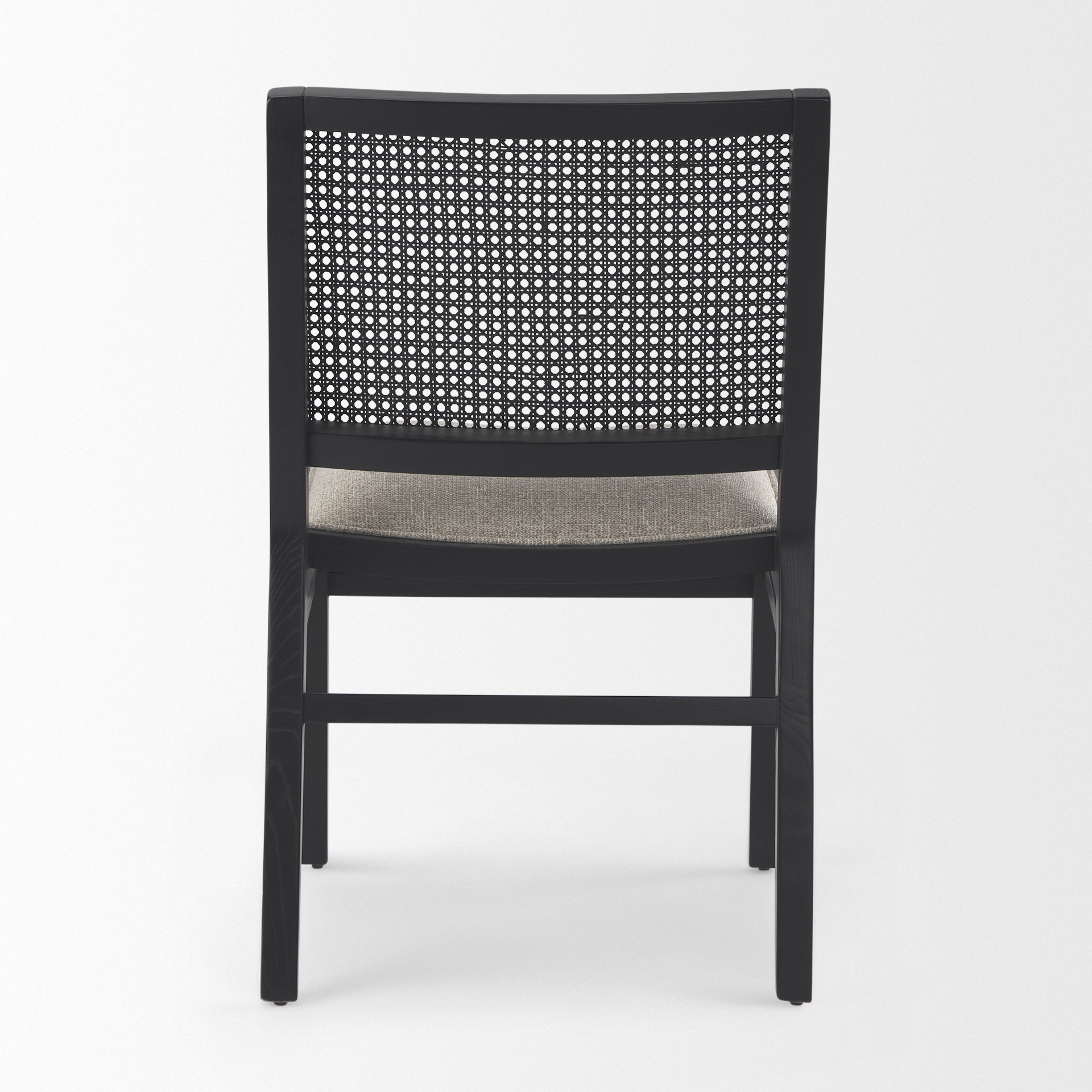 wynn 20.5l x 24.6w x 34.1h beige fabric w/black wood dining chair