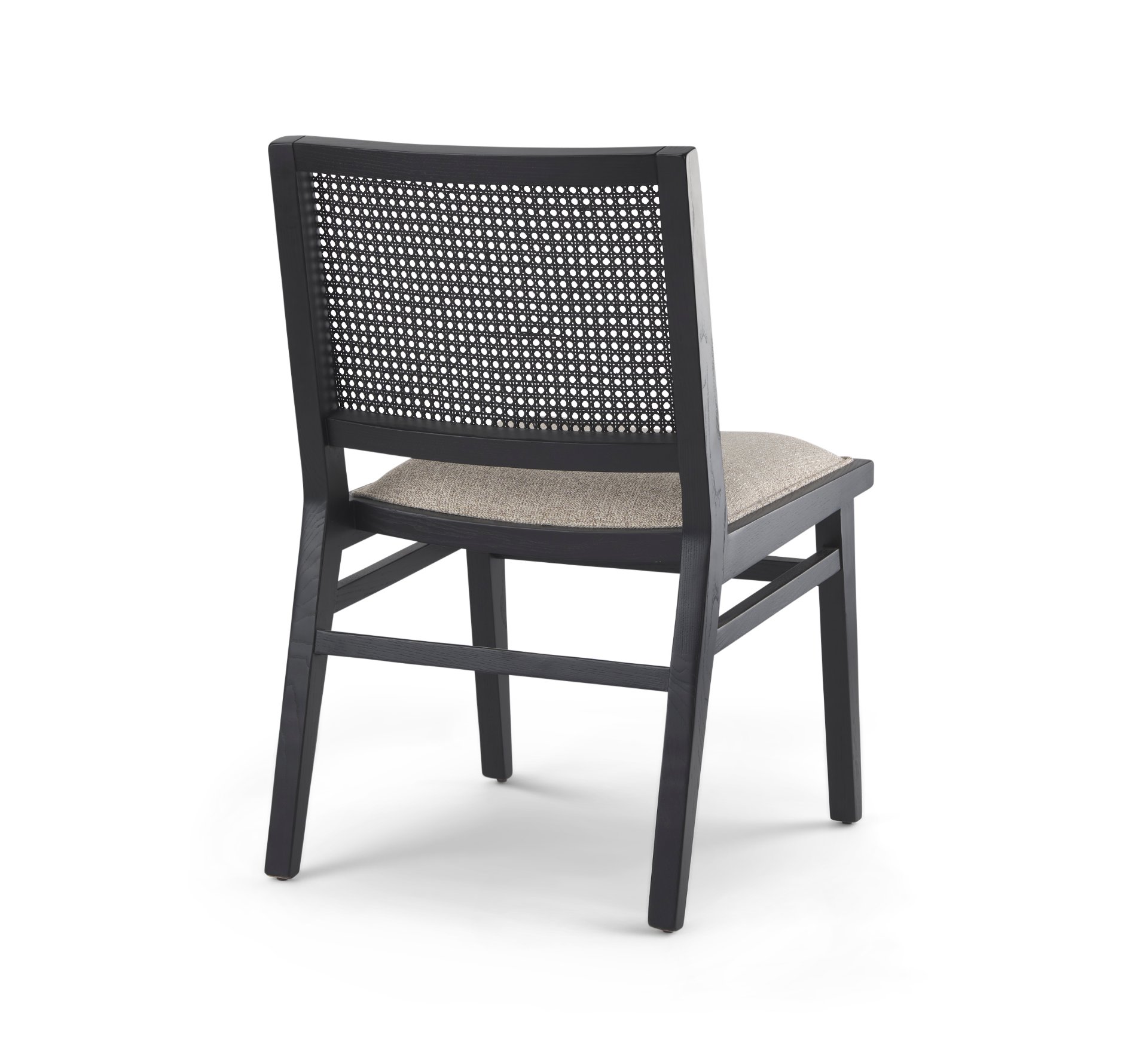 wynn 20.5l x 24.6w x 34.1h beige fabric w/black wood dining chair