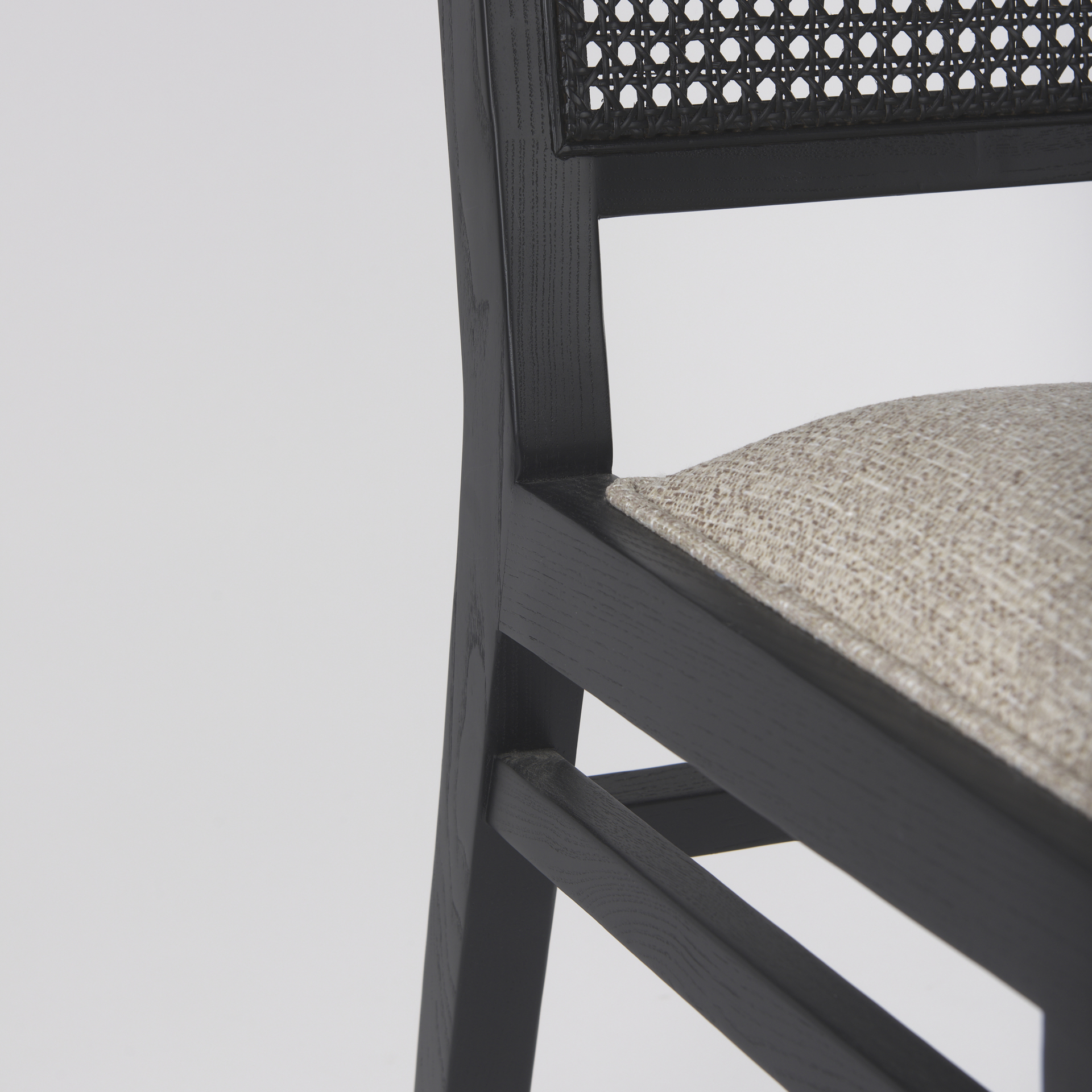 wynn 20.5l x 24.6w x 34.1h beige fabric w/black wood dining chair