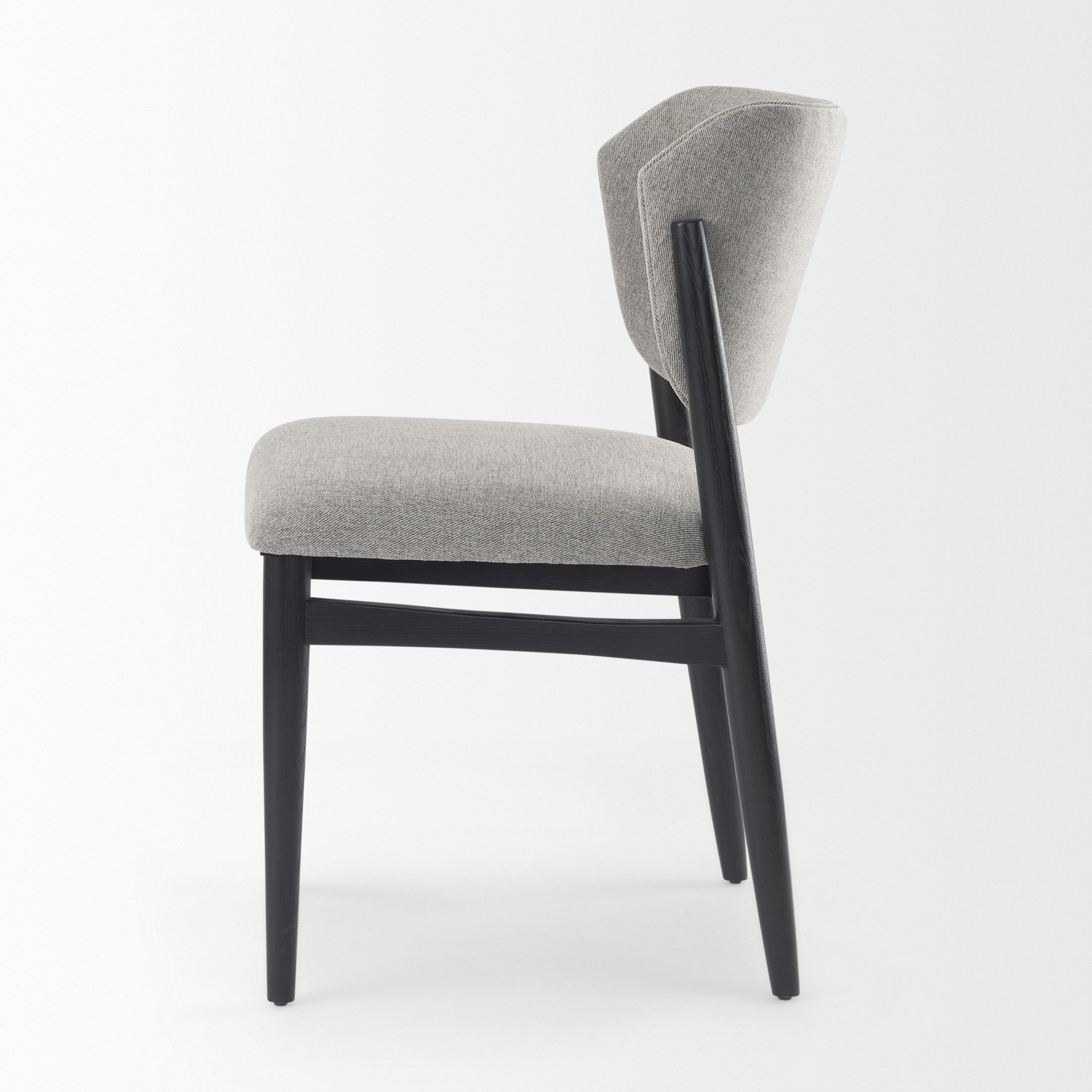 cline 20.9l x 23.0w x 31.9h gray fabric w/black wood dining chair
