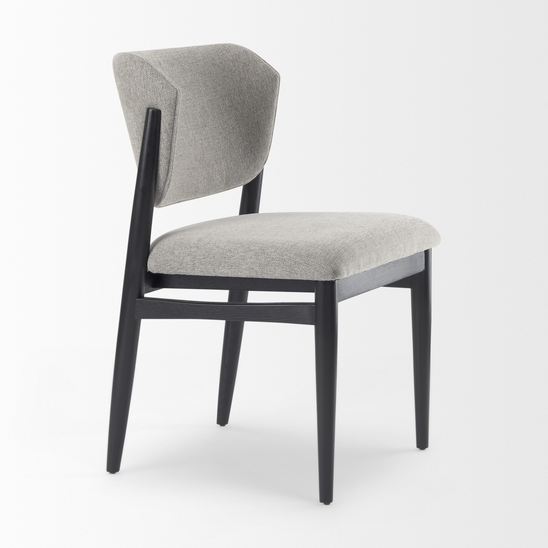 cline 20.9l x 23.0w x 31.9h gray fabric w/black wood dining chair