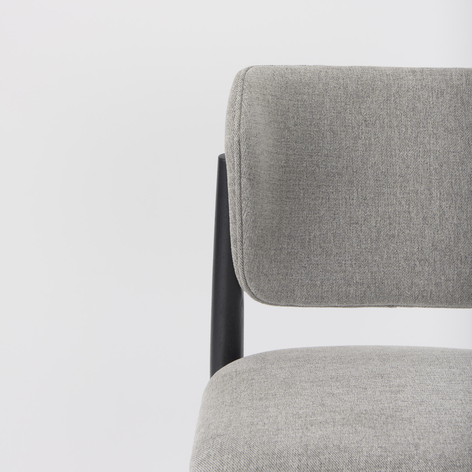 cline 20.9l x 23.0w x 31.9h gray fabric w/black wood dining chair