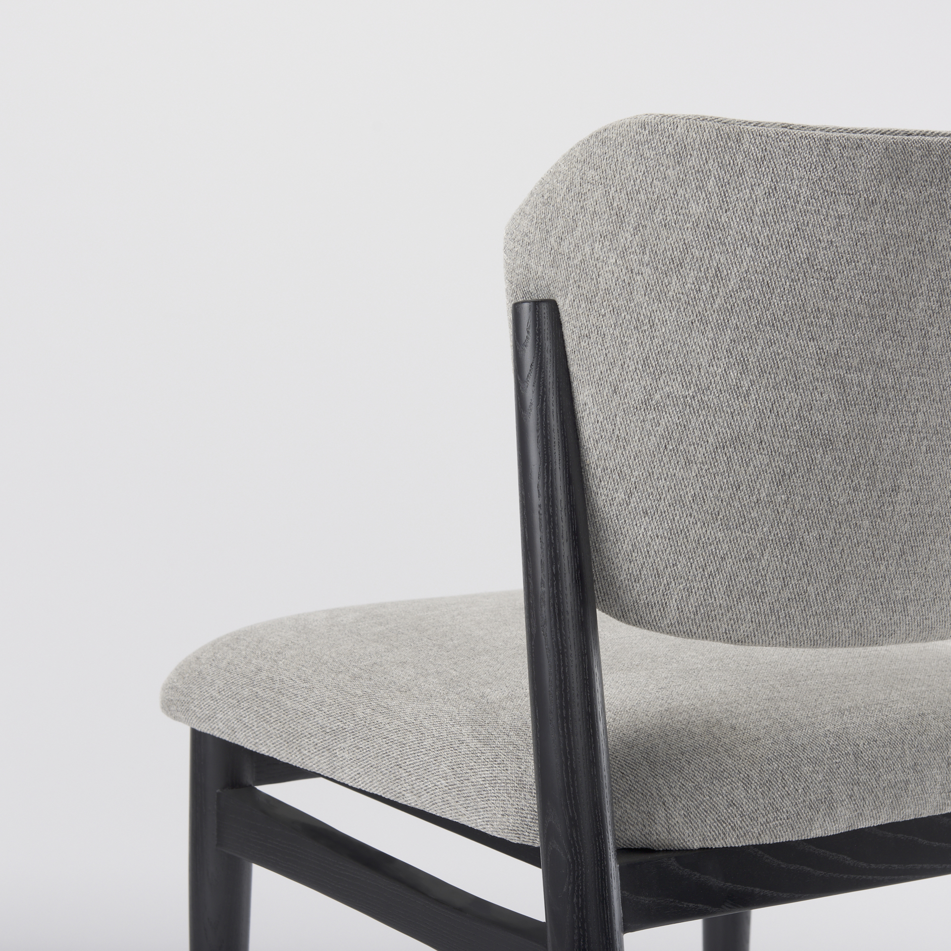 cline 20.9l x 23.0w x 31.9h gray fabric w/black wood dining chair