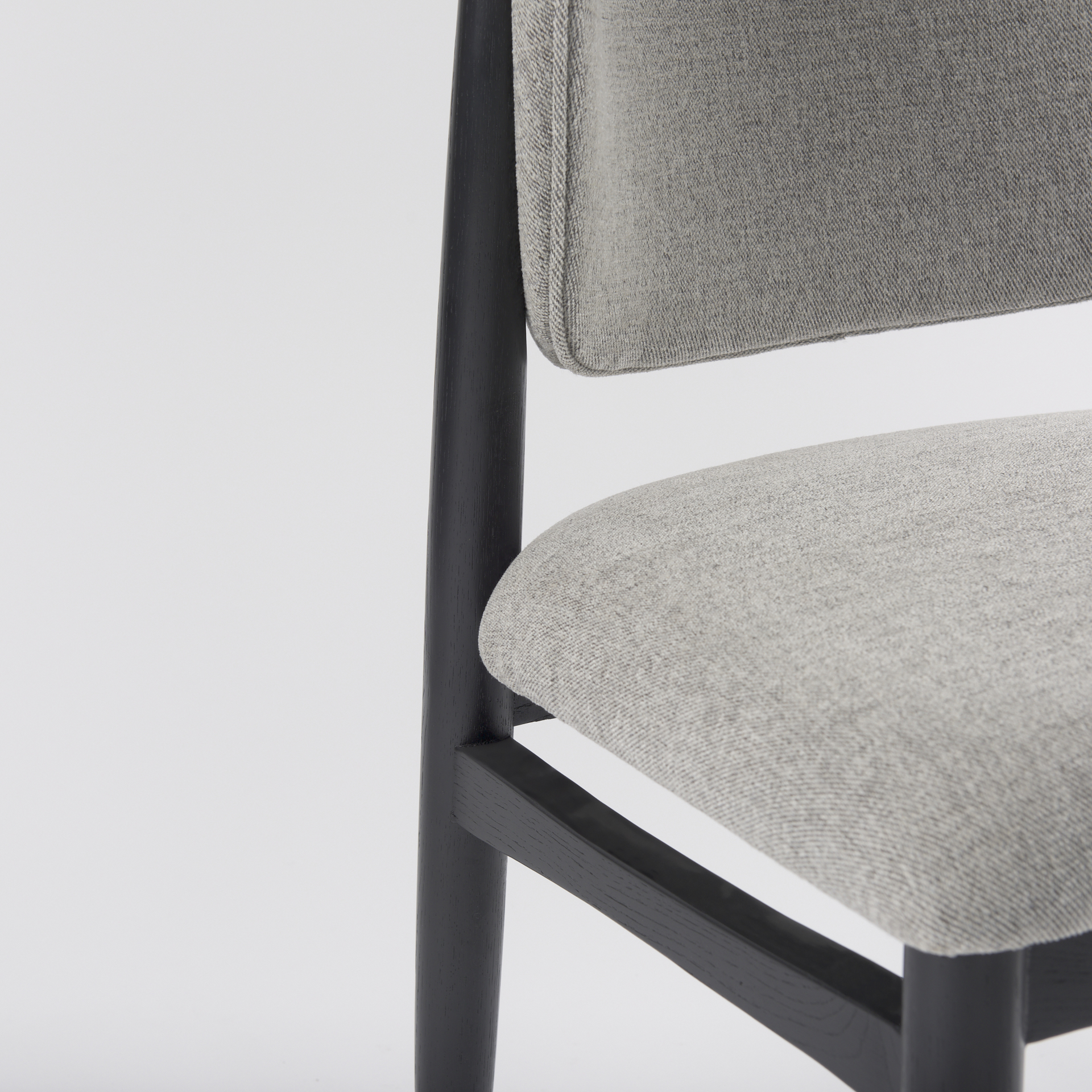 cline 20.9l x 23.0w x 31.9h gray fabric w/black wood dining chair