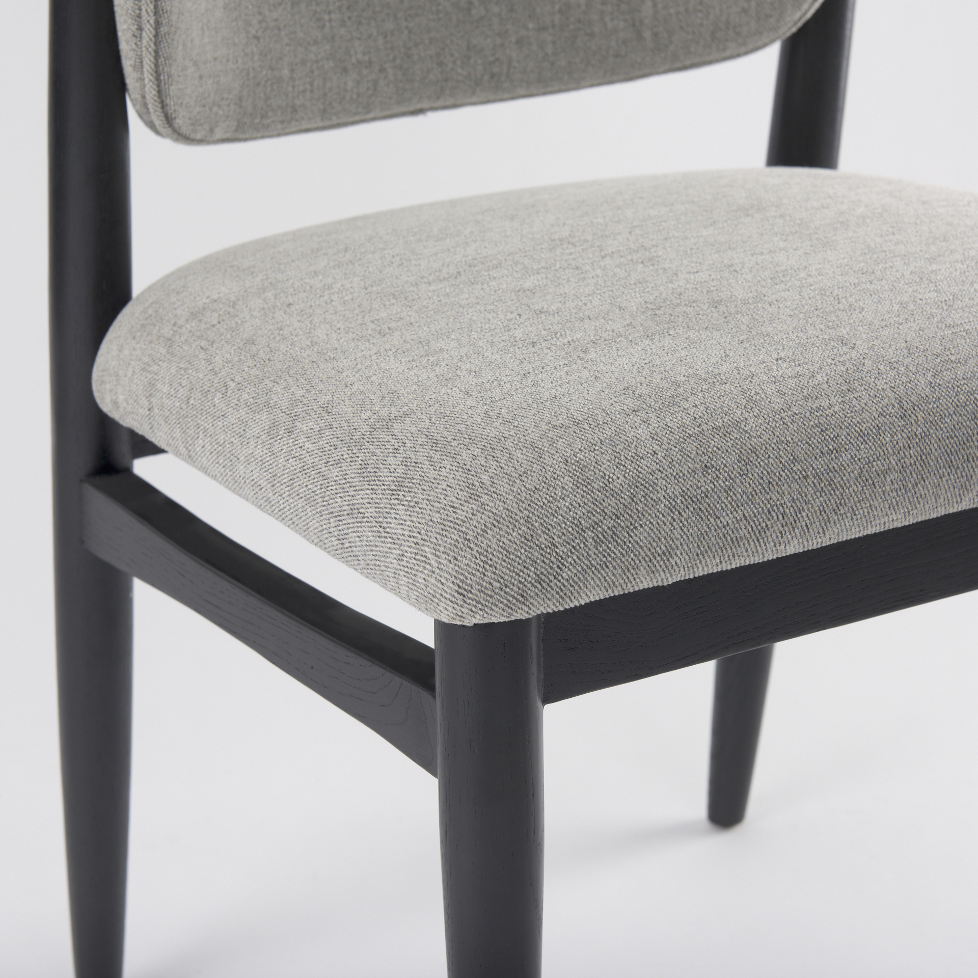 cline 20.9l x 23.0w x 31.9h gray fabric w/black wood dining chair