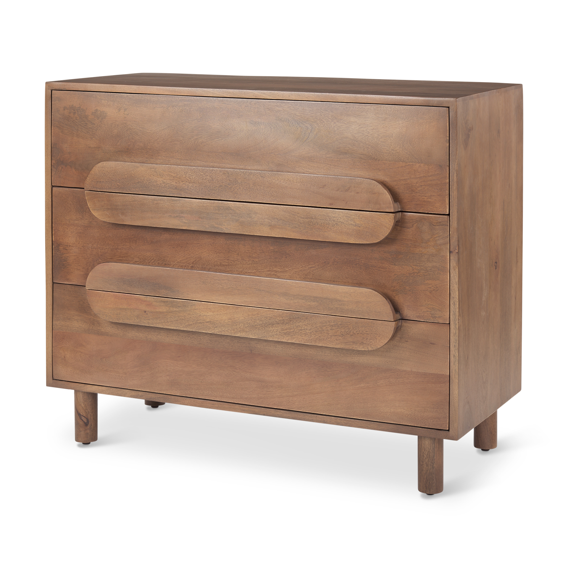 astrid 36l x 17w x 30.3h medium brown solid wood 3 drawer cabinet