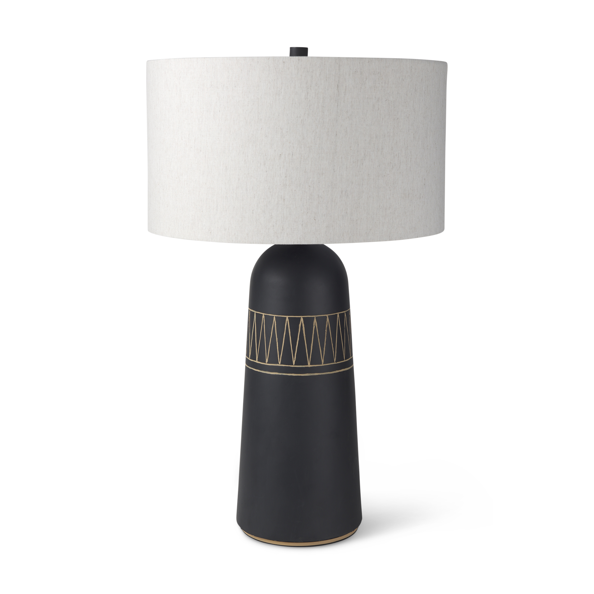 javier 18.0l x 18.0w x 30.75h black base w/cream fabric shade table lamp