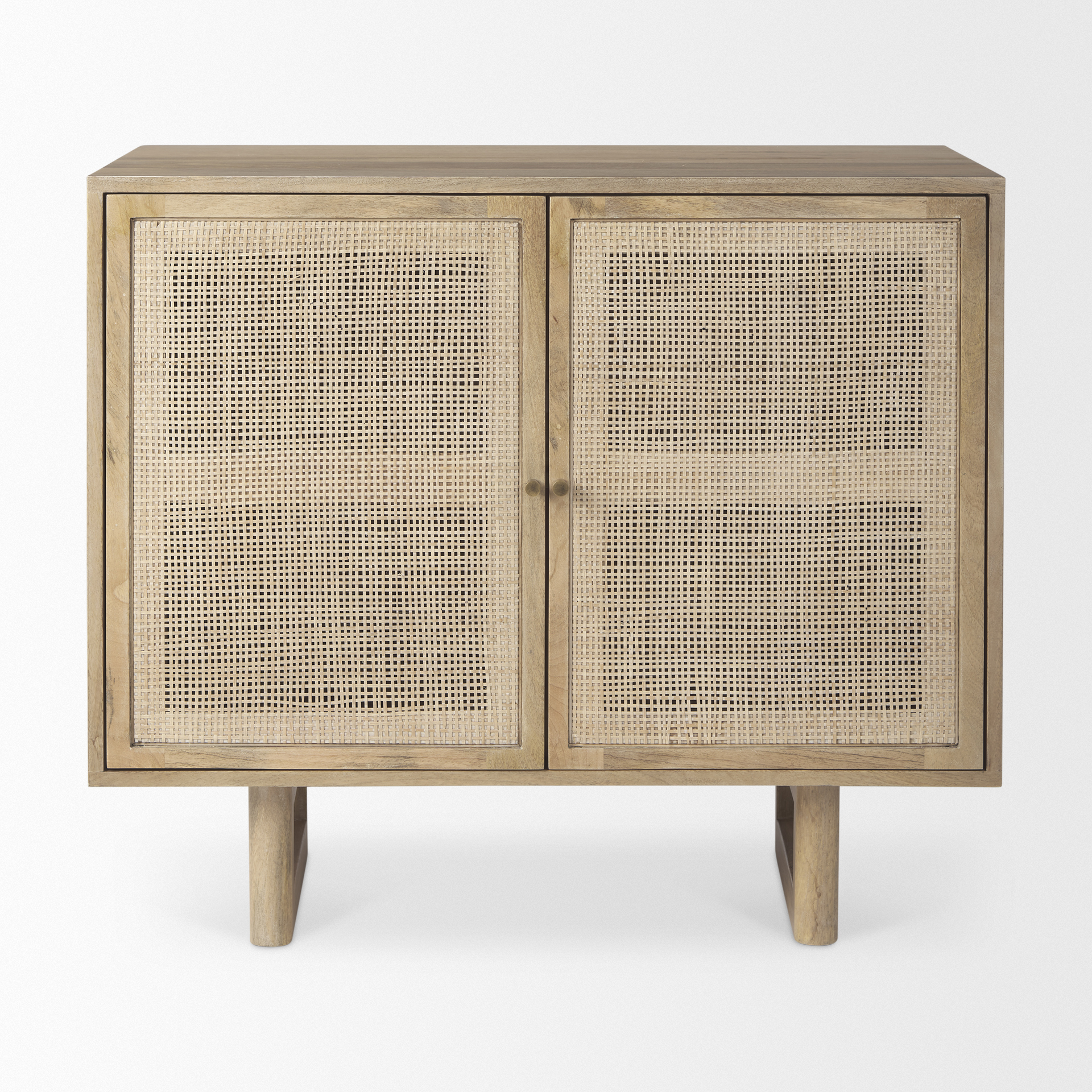 grier 36l x 18w x 31h light brown wood w/ cane 2 door accent cabinet