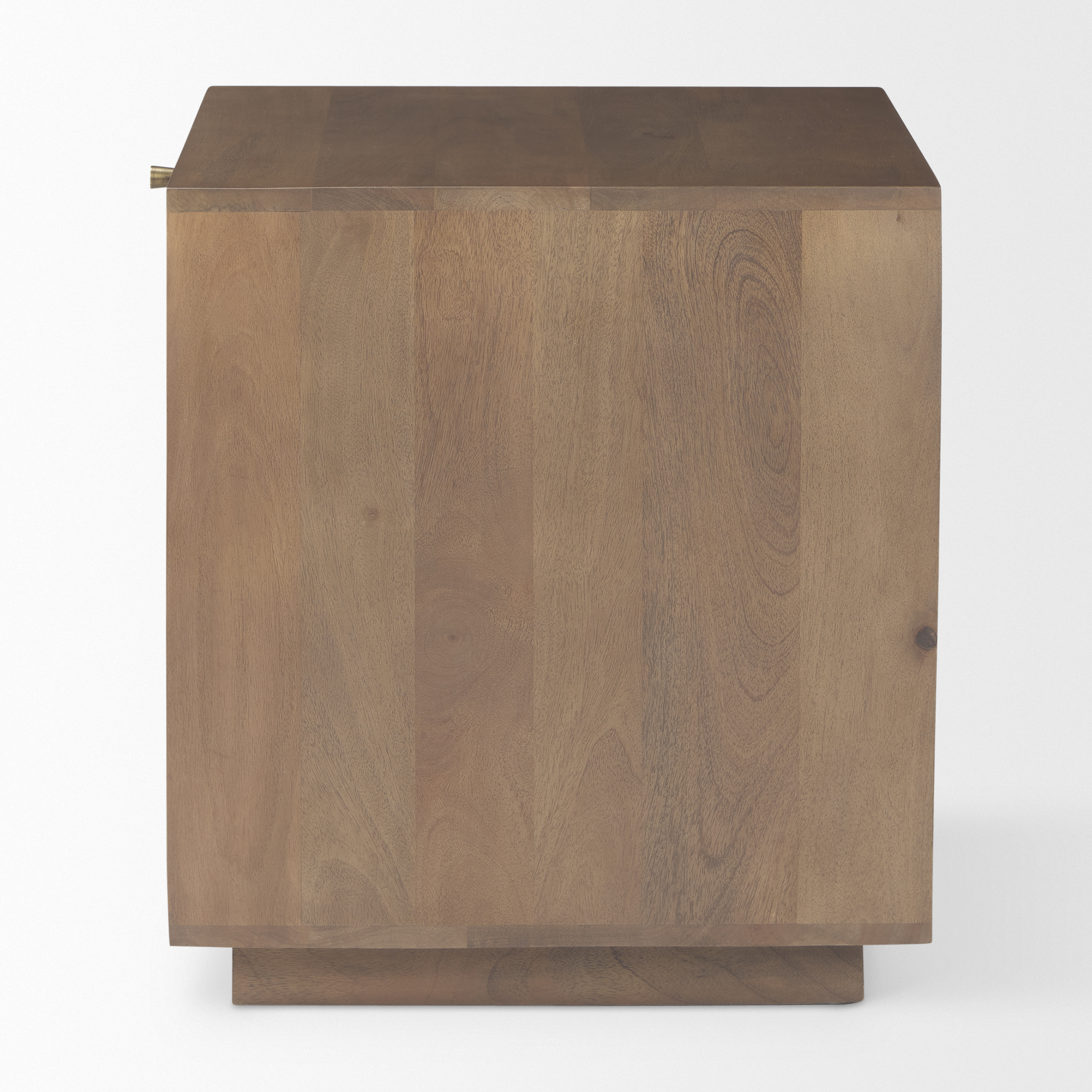 grier medium brown wood w/ cane accent table