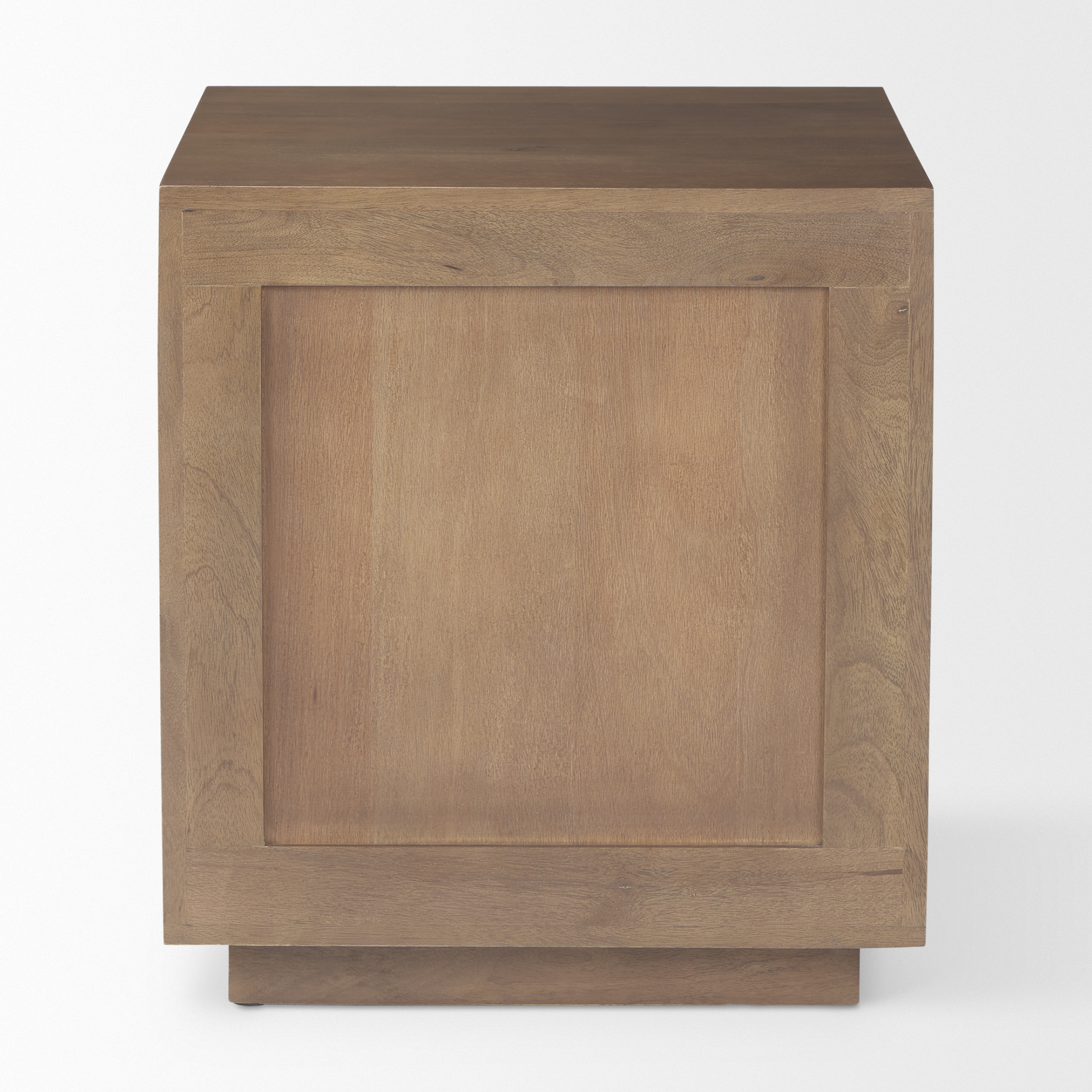 grier medium brown wood w/ cane accent table
