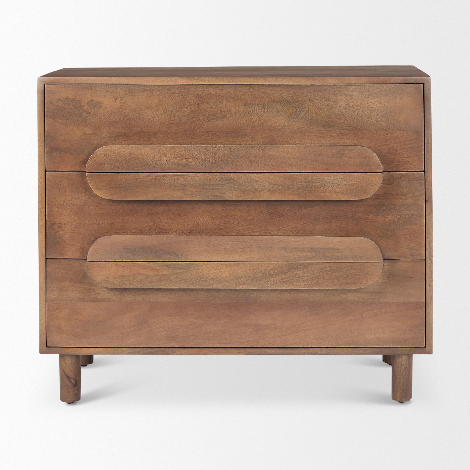 astrid 36l x 17w x 30.3h medium brown solid wood 3 drawer cabinet