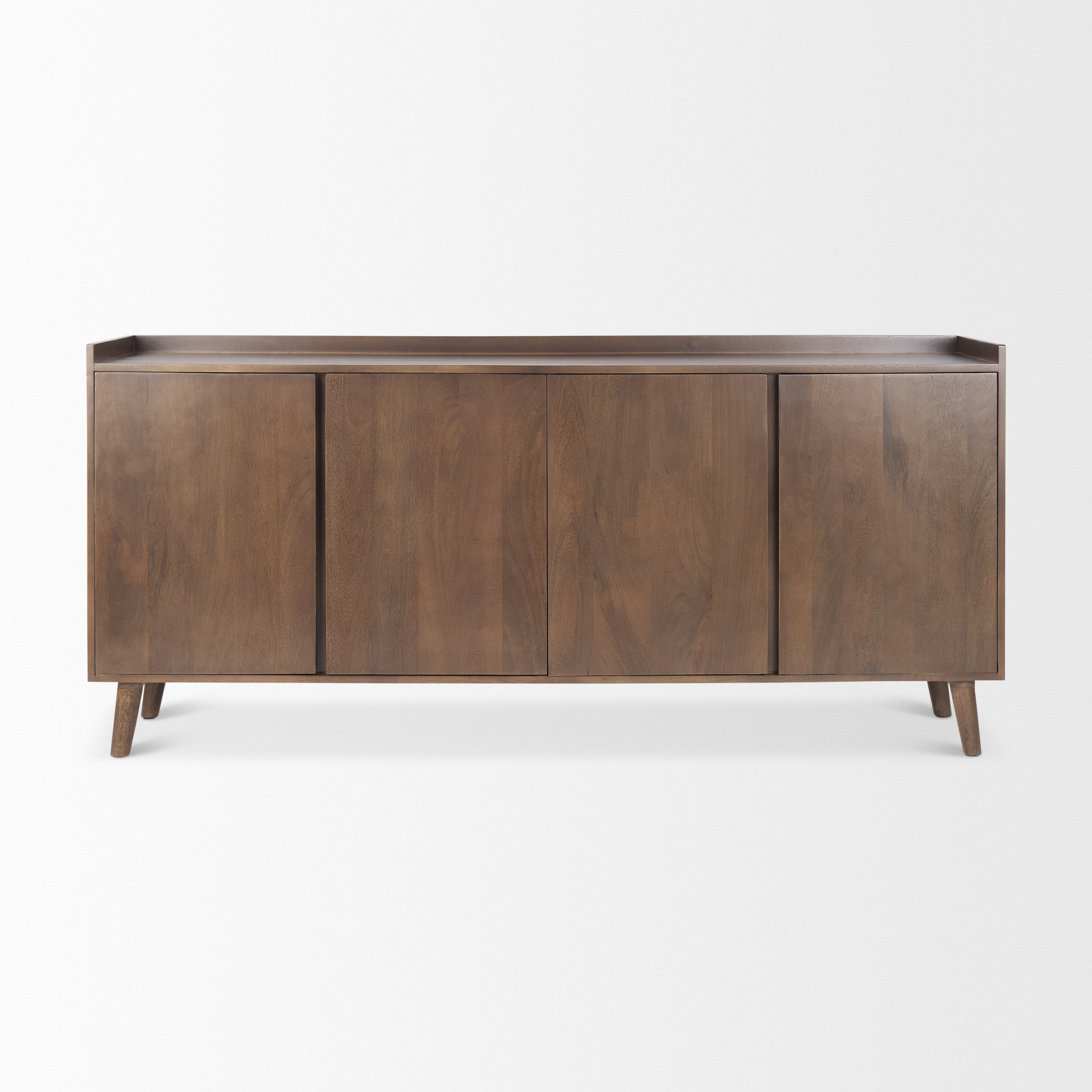lillie medium brown wood 4 door tray top sideboard