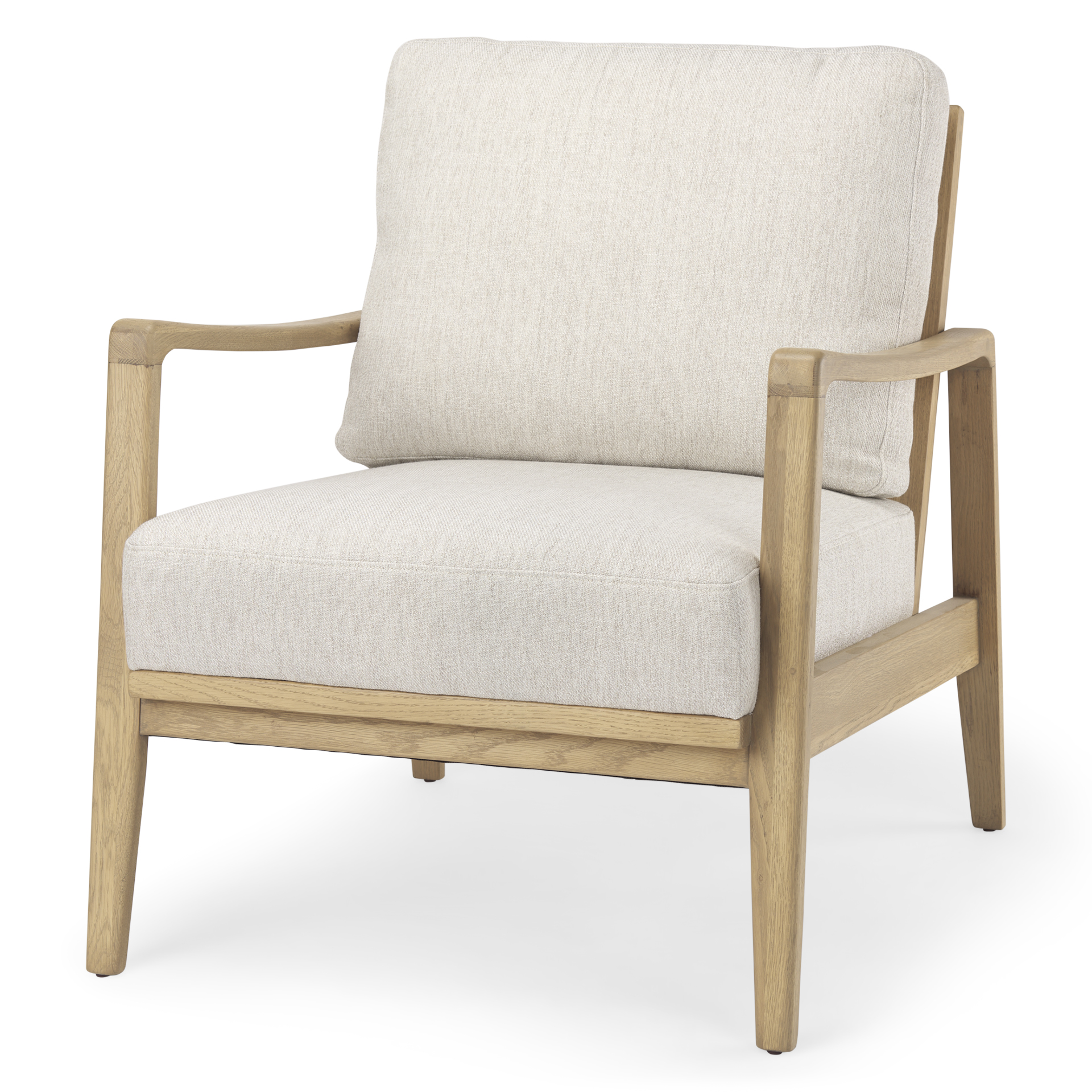 raeleigh 28.0l x 34.1w x 34.4h cream fabric w/light brown wood accent chair