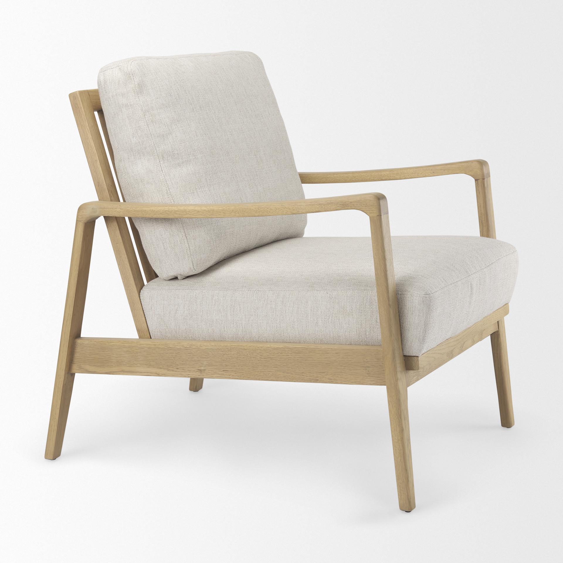raeleigh 28.0l x 34.1w x 34.4h cream fabric w/light brown wood accent chair