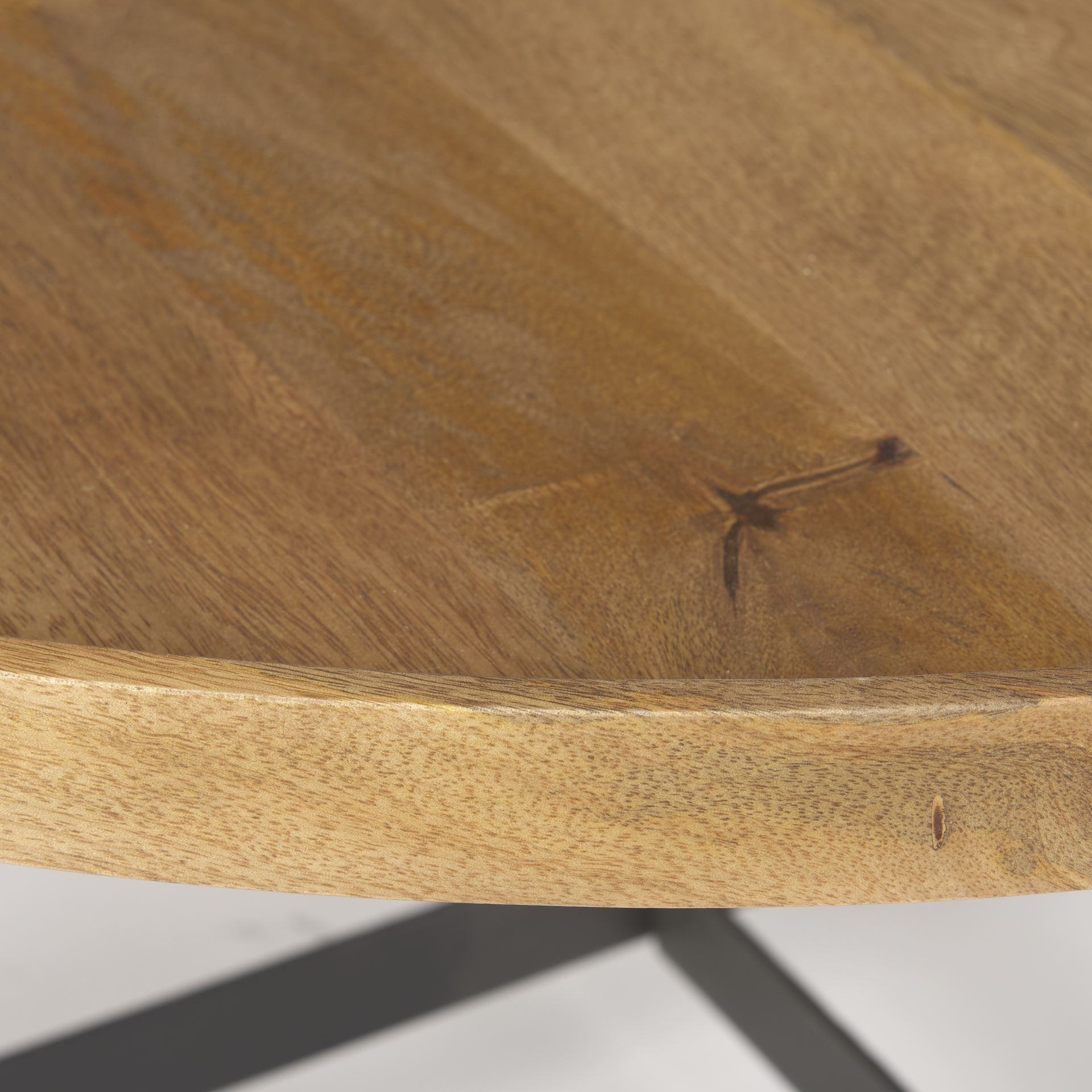 marquisa medium brown wood w/black metal large coffee table