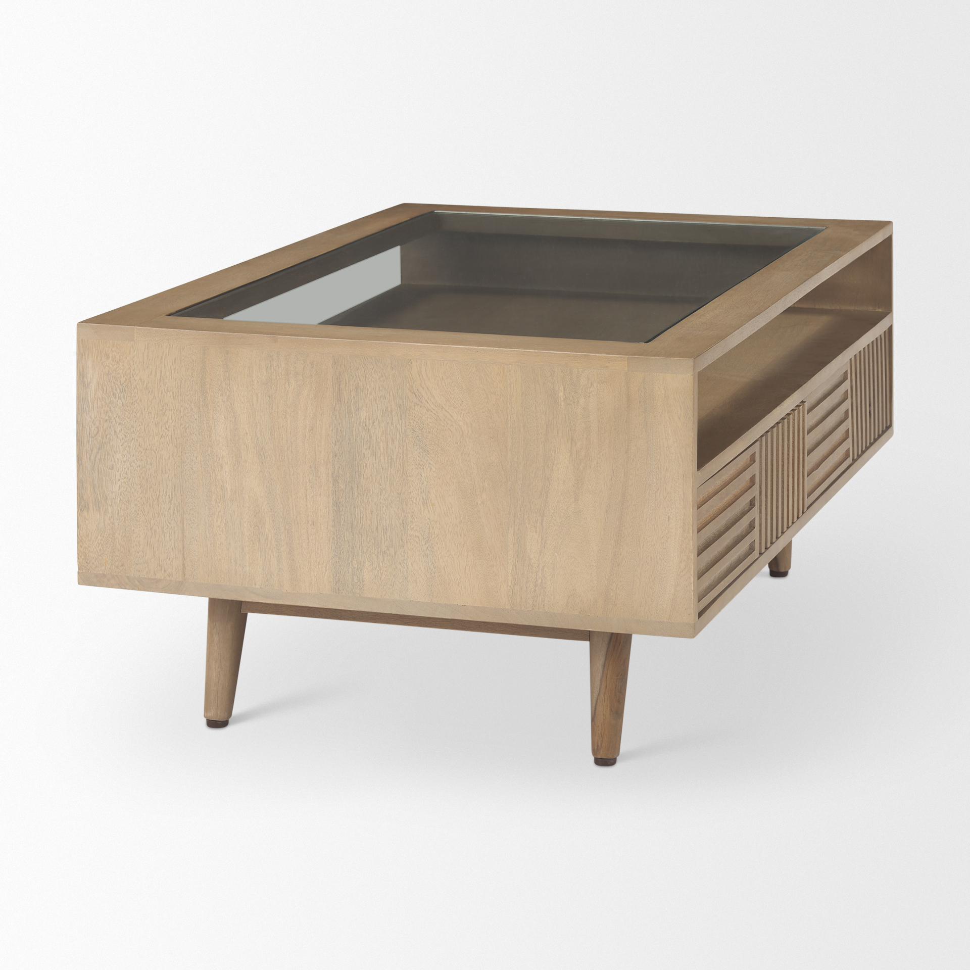 sable 38.0l x 27.0w x 18.0h light brown wood coffee table