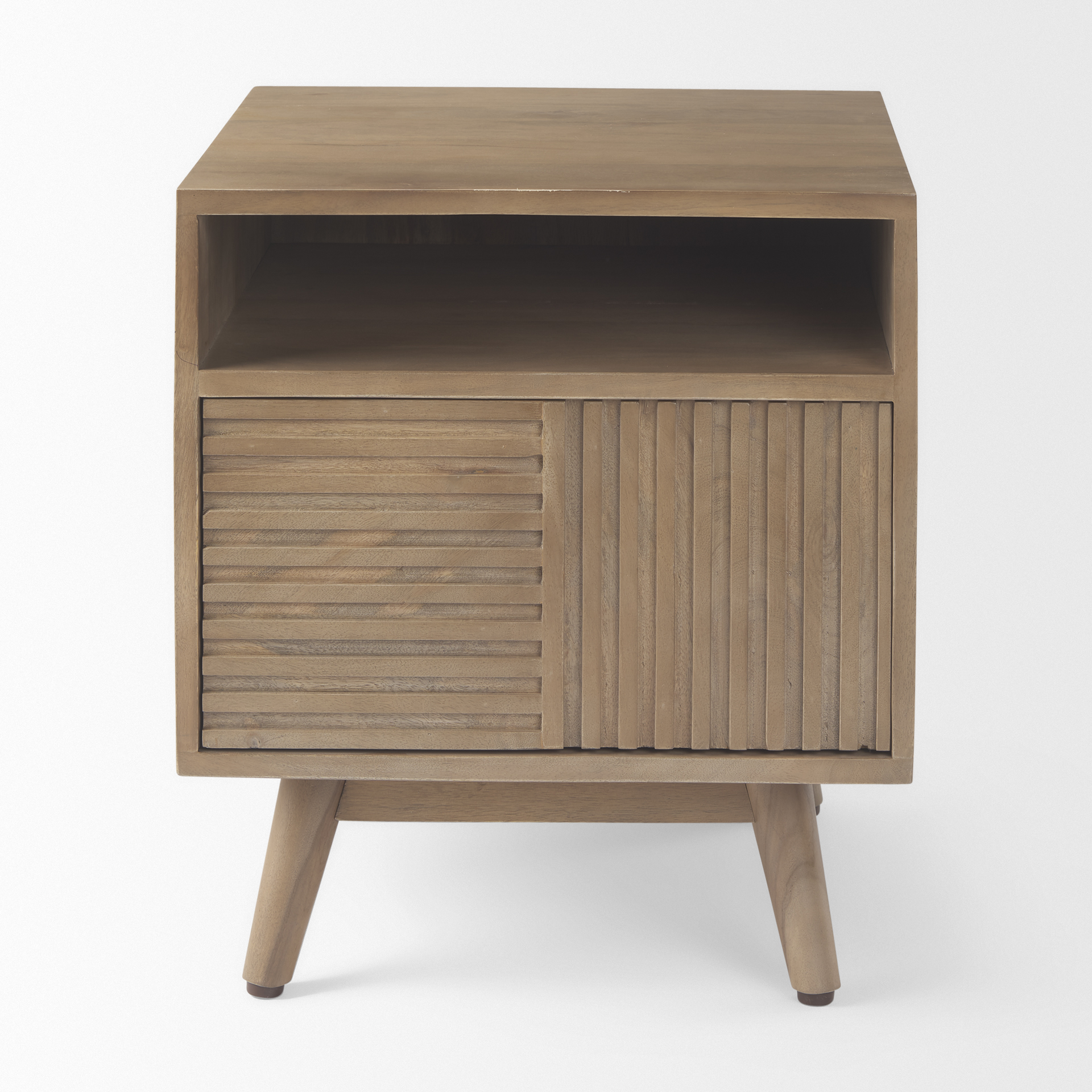 sable 19.0l x 19.0w x 21.5h light brown wood side table