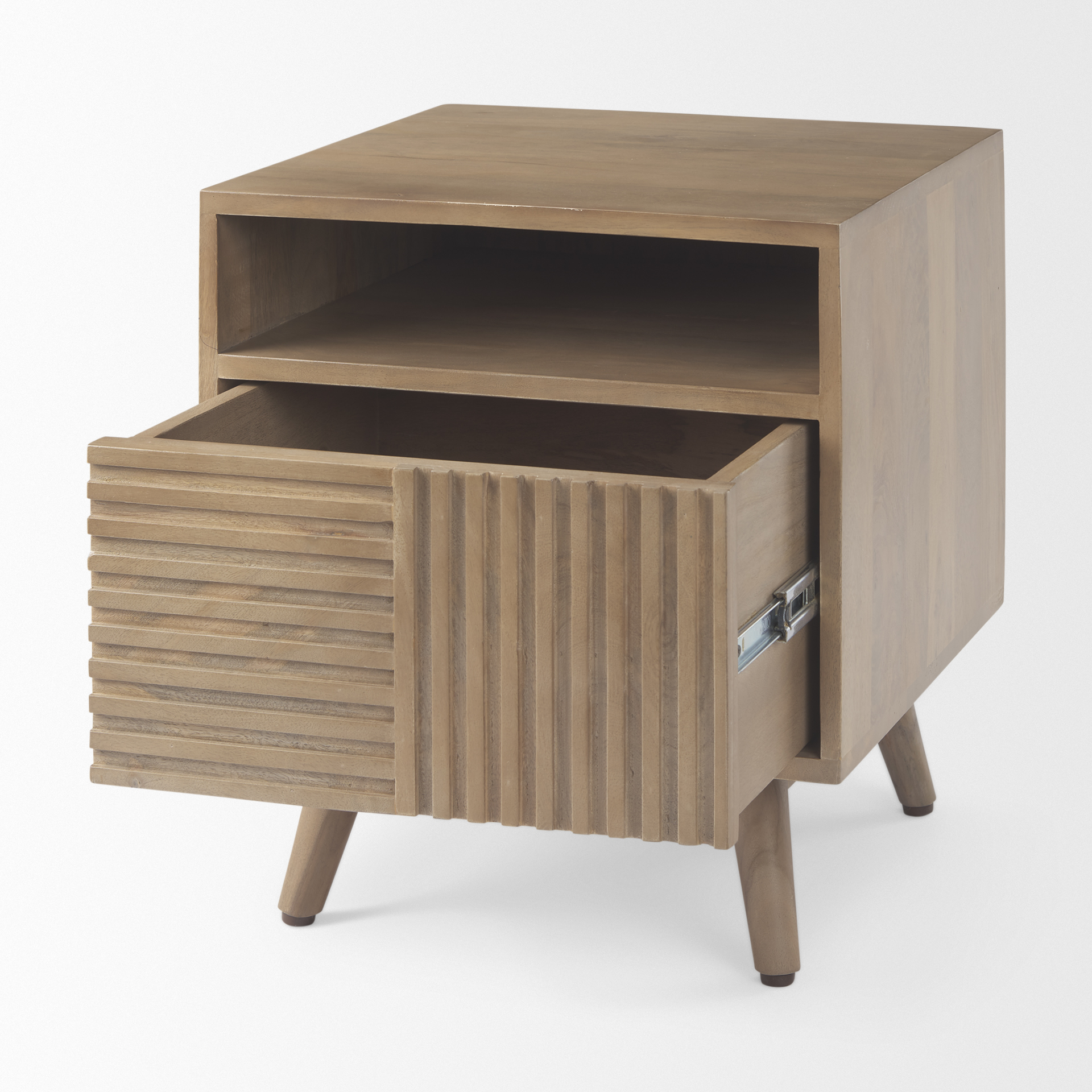 sable 19.0l x 19.0w x 21.5h light brown wood side table
