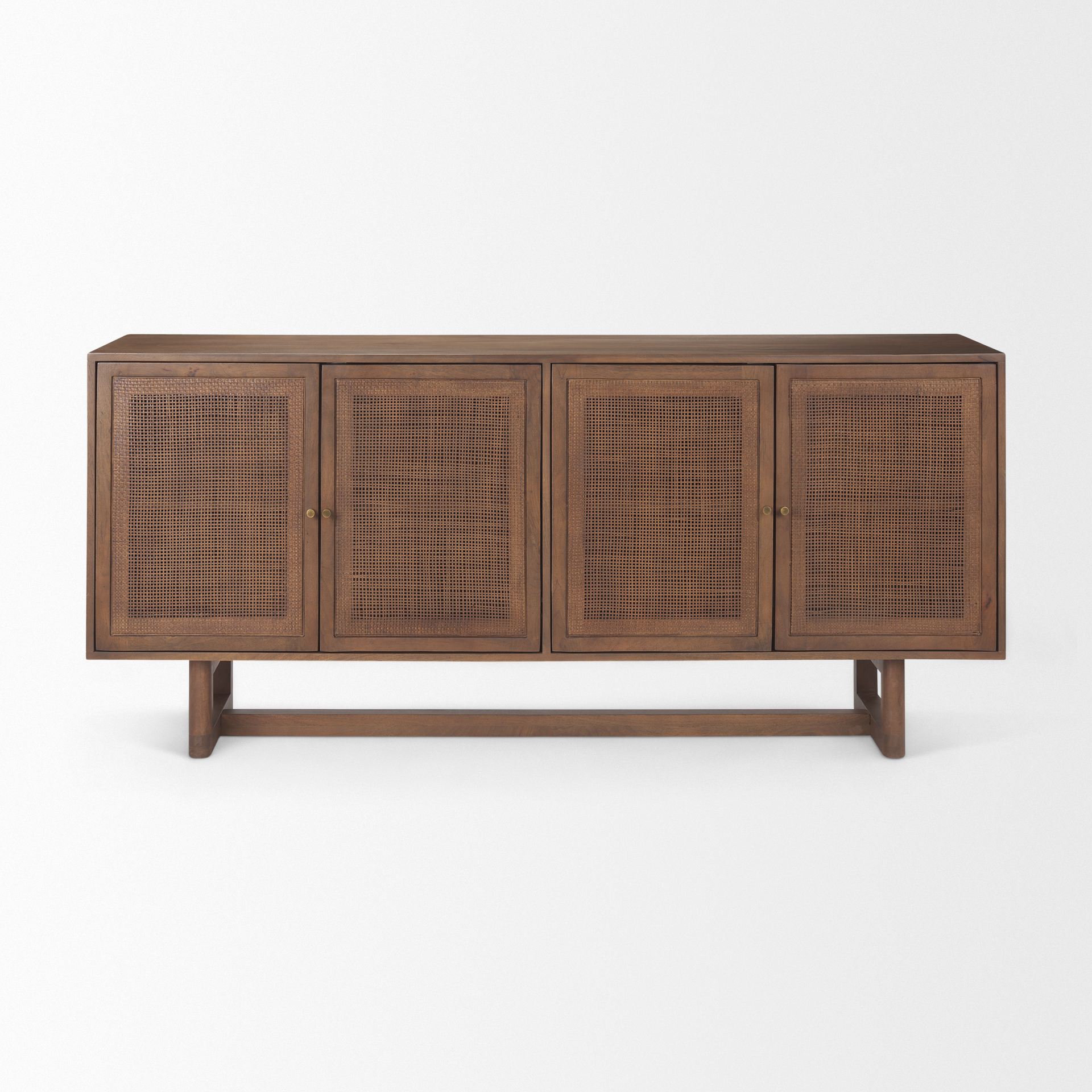 grier medium brown solid wood w/cane sideboard