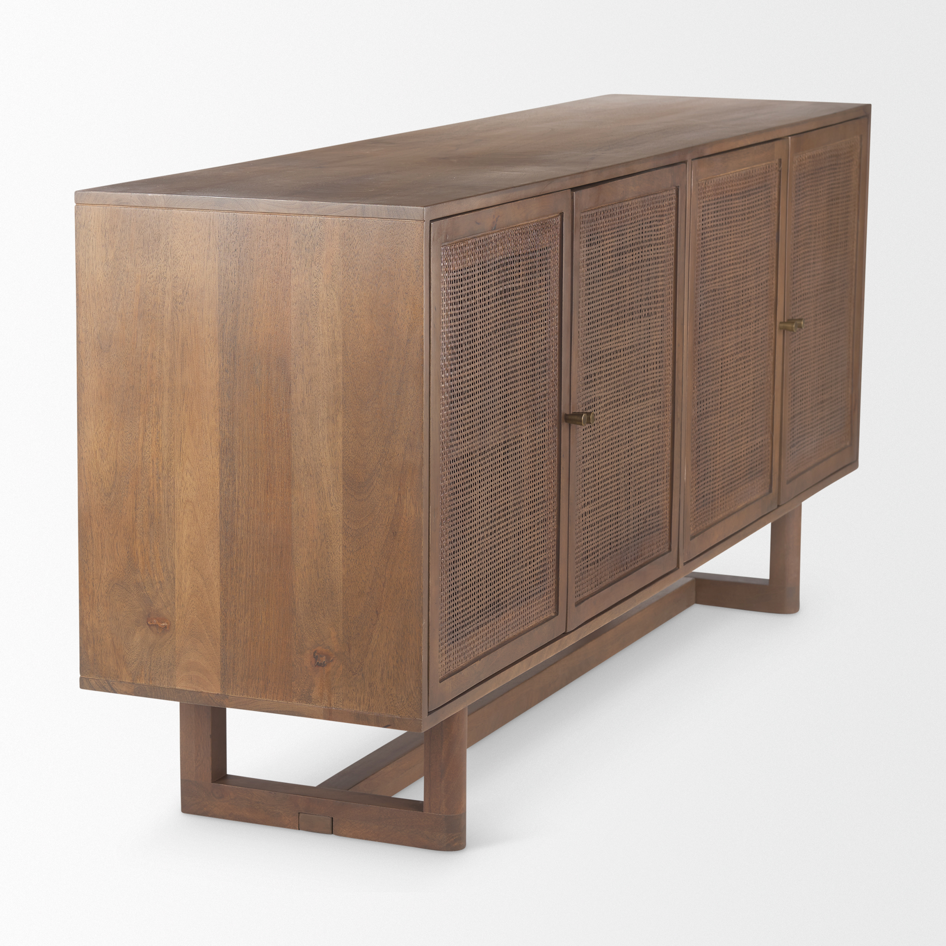 grier medium brown solid wood w/cane sideboard
