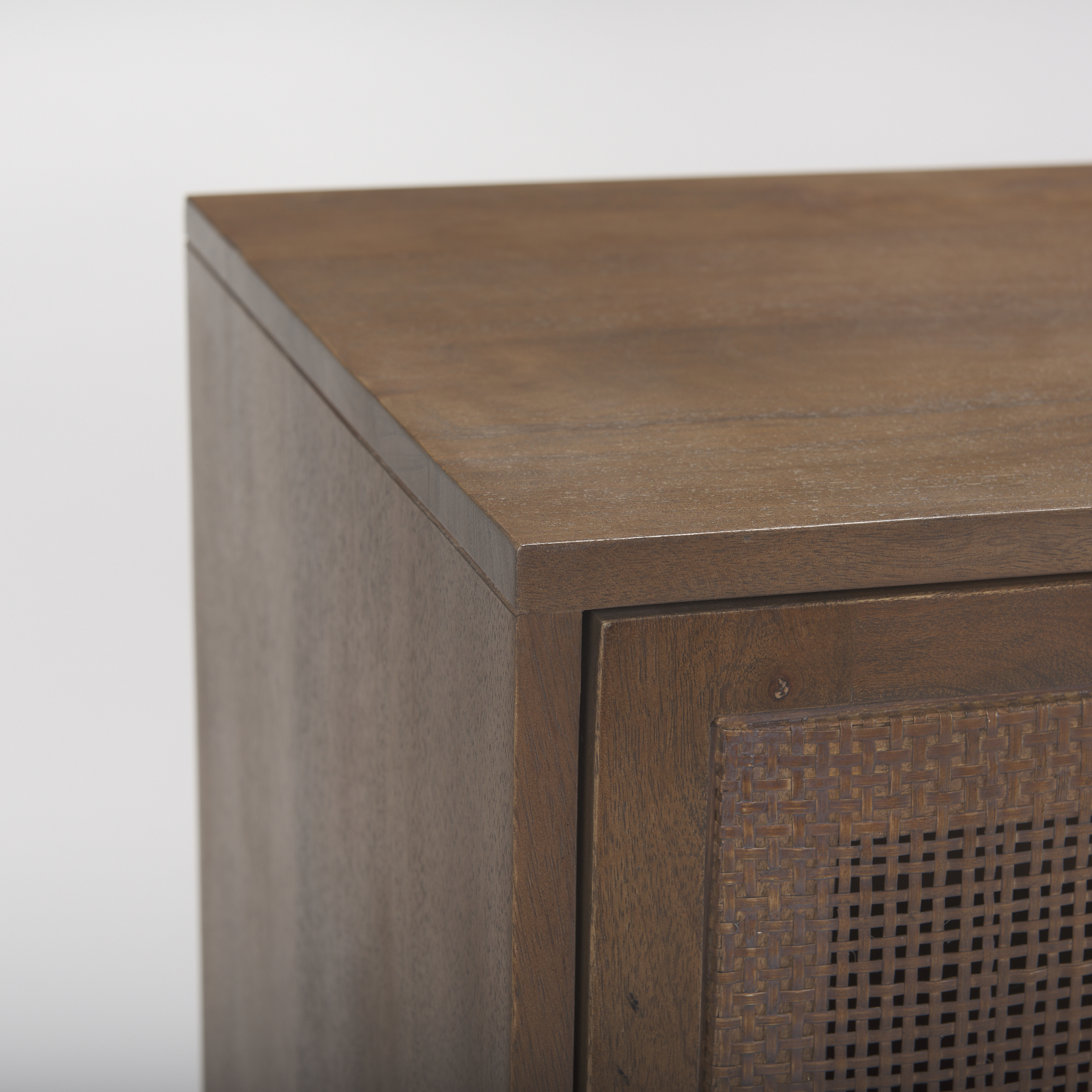 grier medium brown solid wood w/cane sideboard