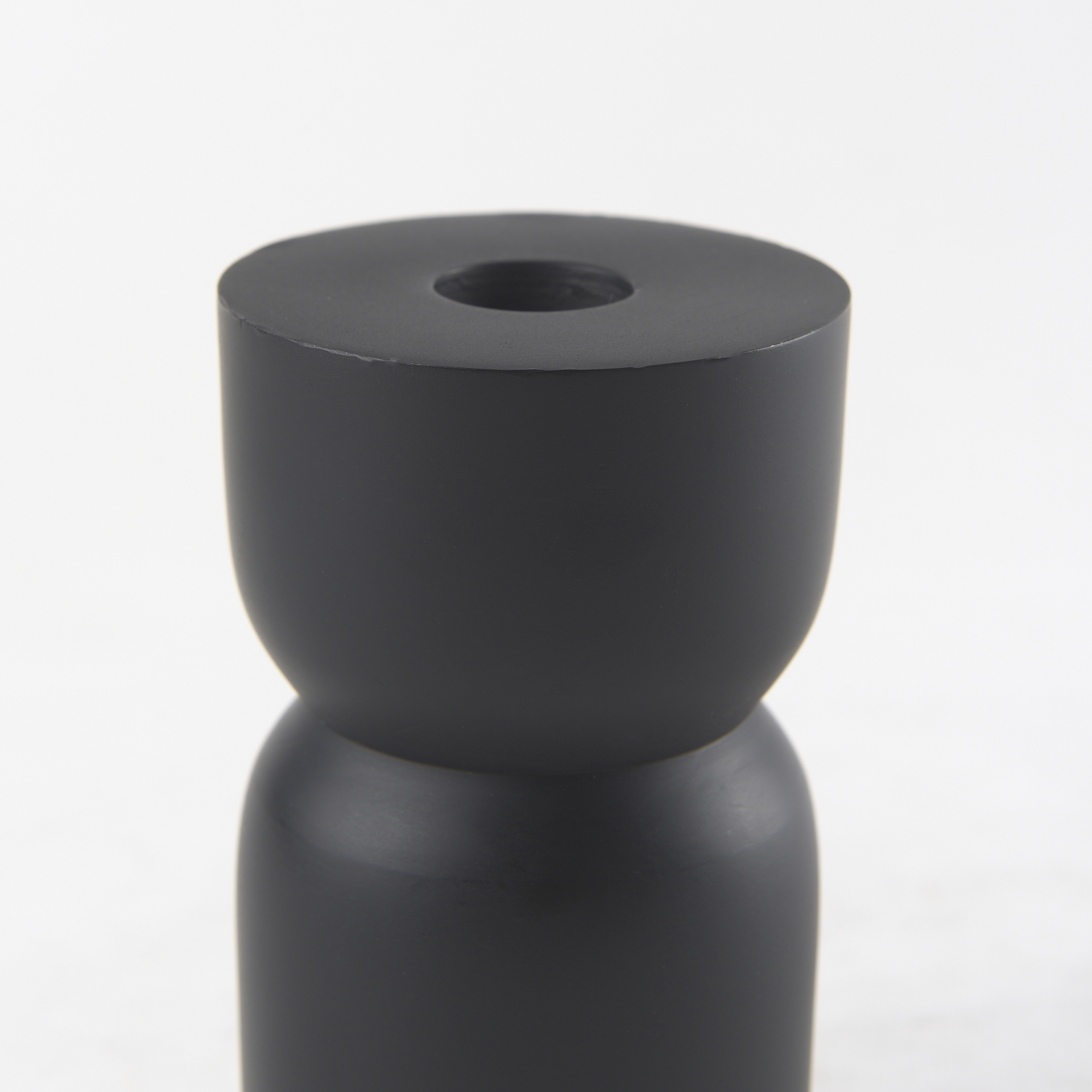 malta small black metal candle holder