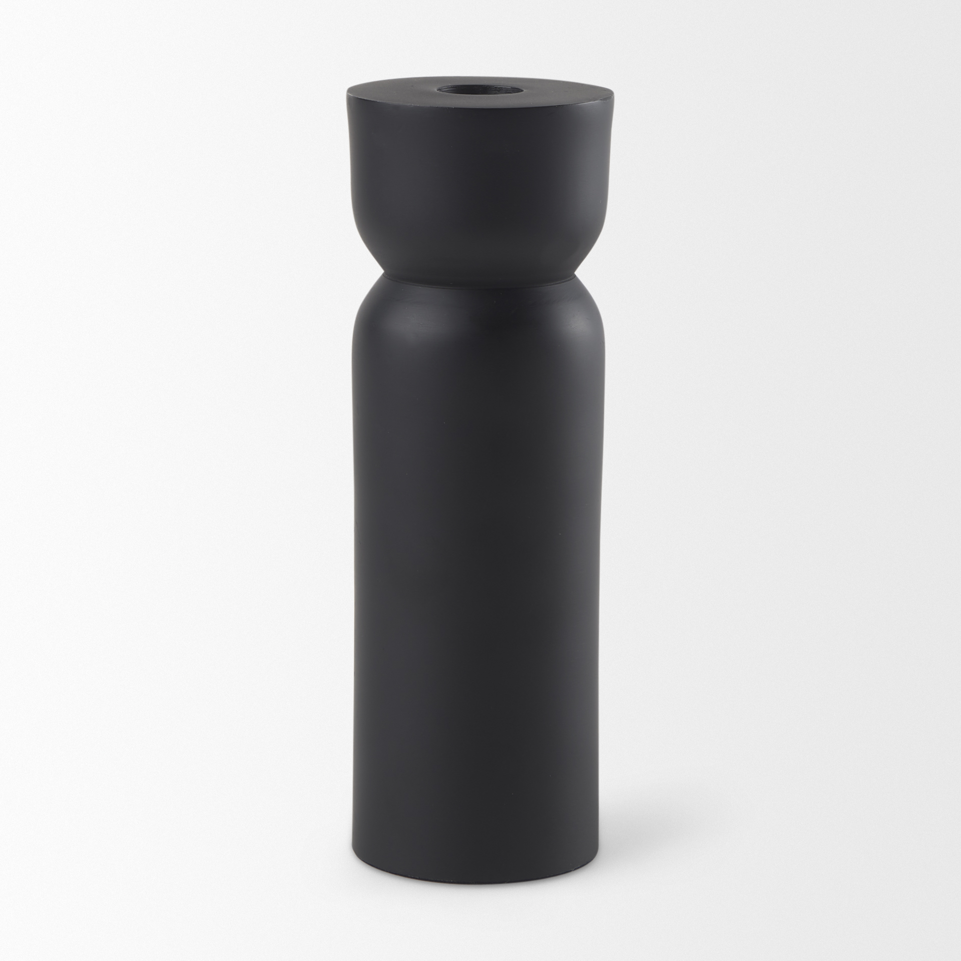 malta black large metal candle holder