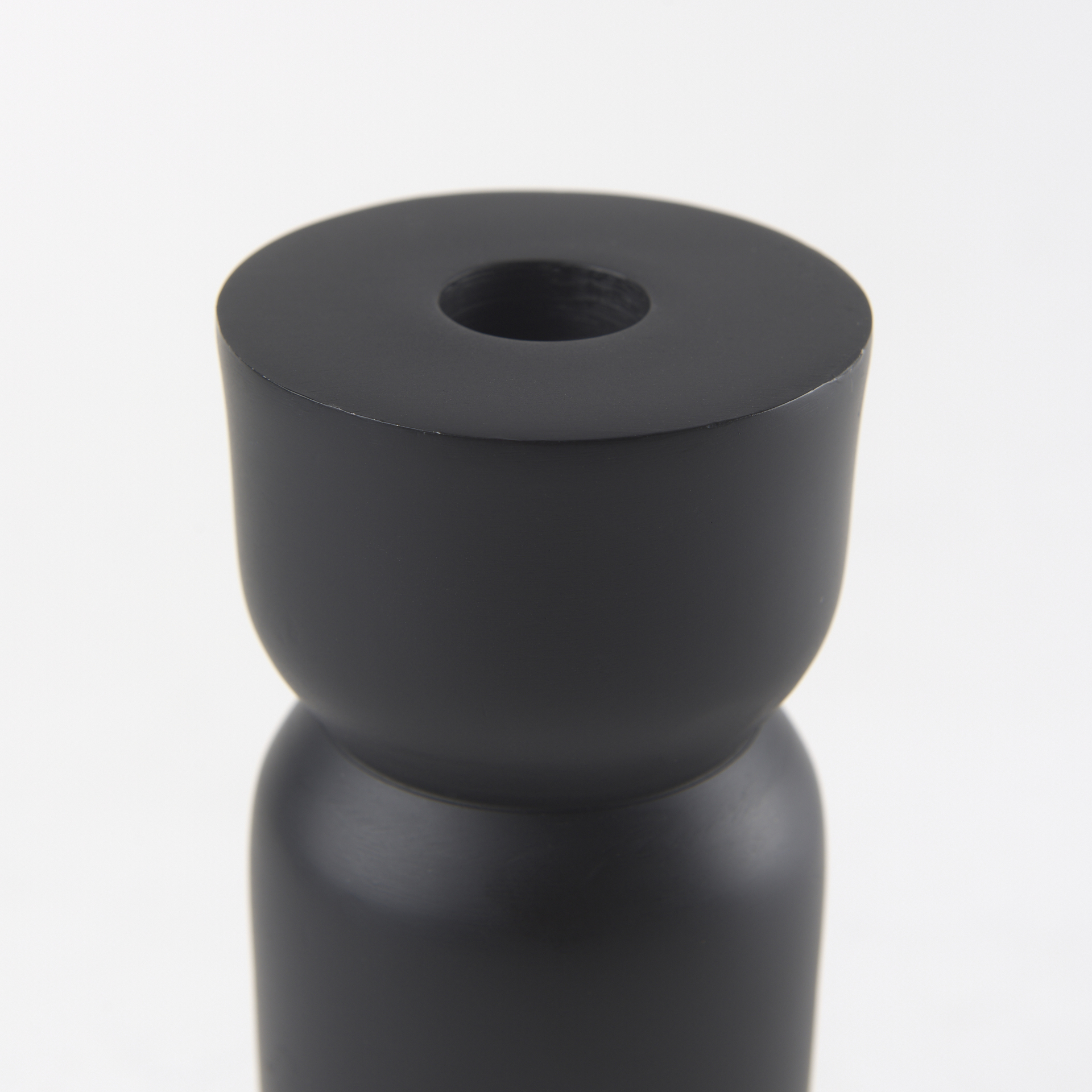 malta black large metal candle holder