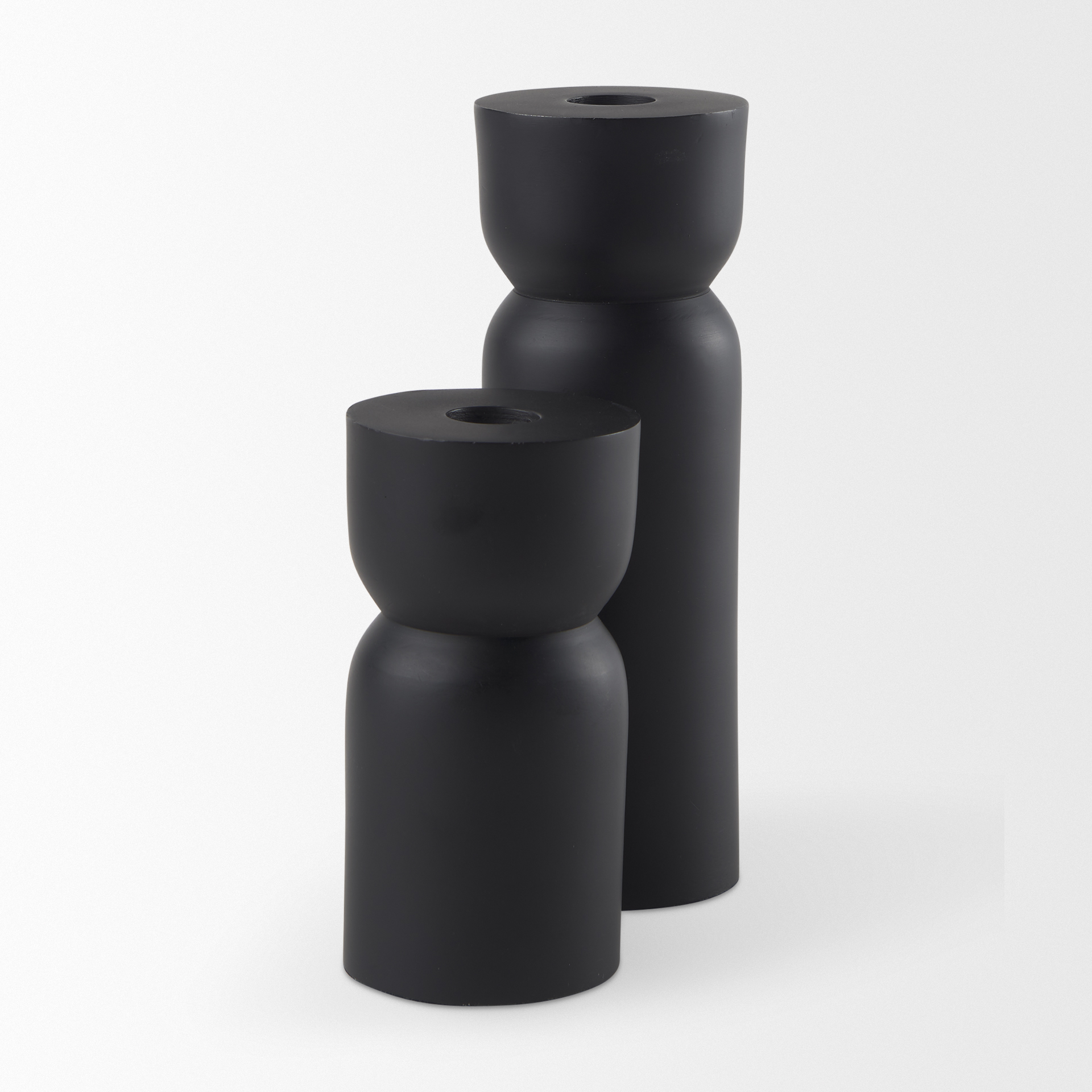 malta black large metal candle holder