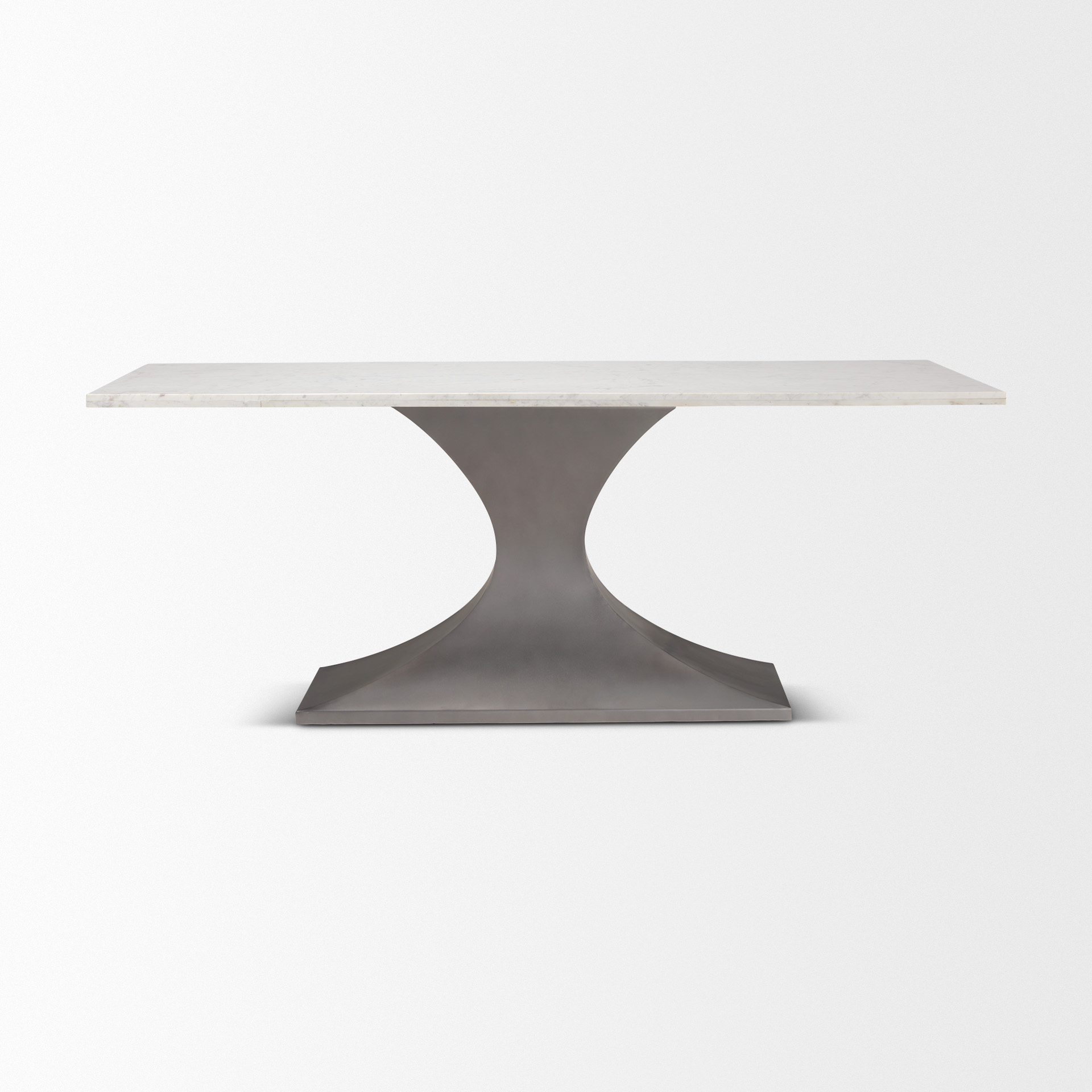 maxton 79.0l x 39.0w x 30.0h marble top w/ gunmetal base dining table