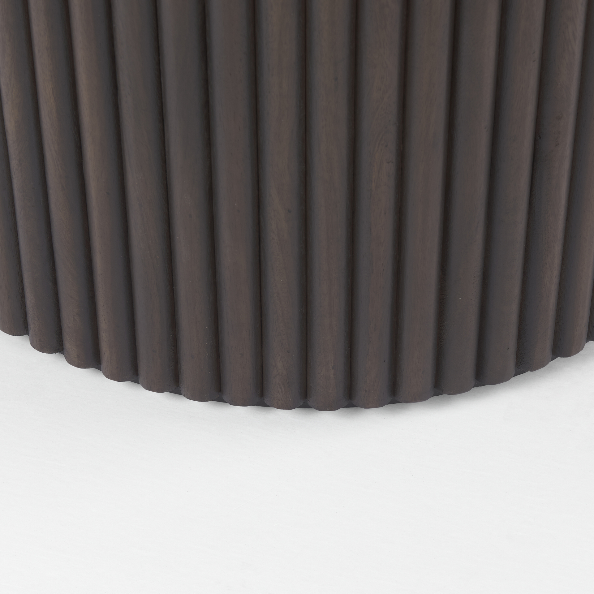 terra 60l x 60w x 30h dark brown wood round fluted dining table