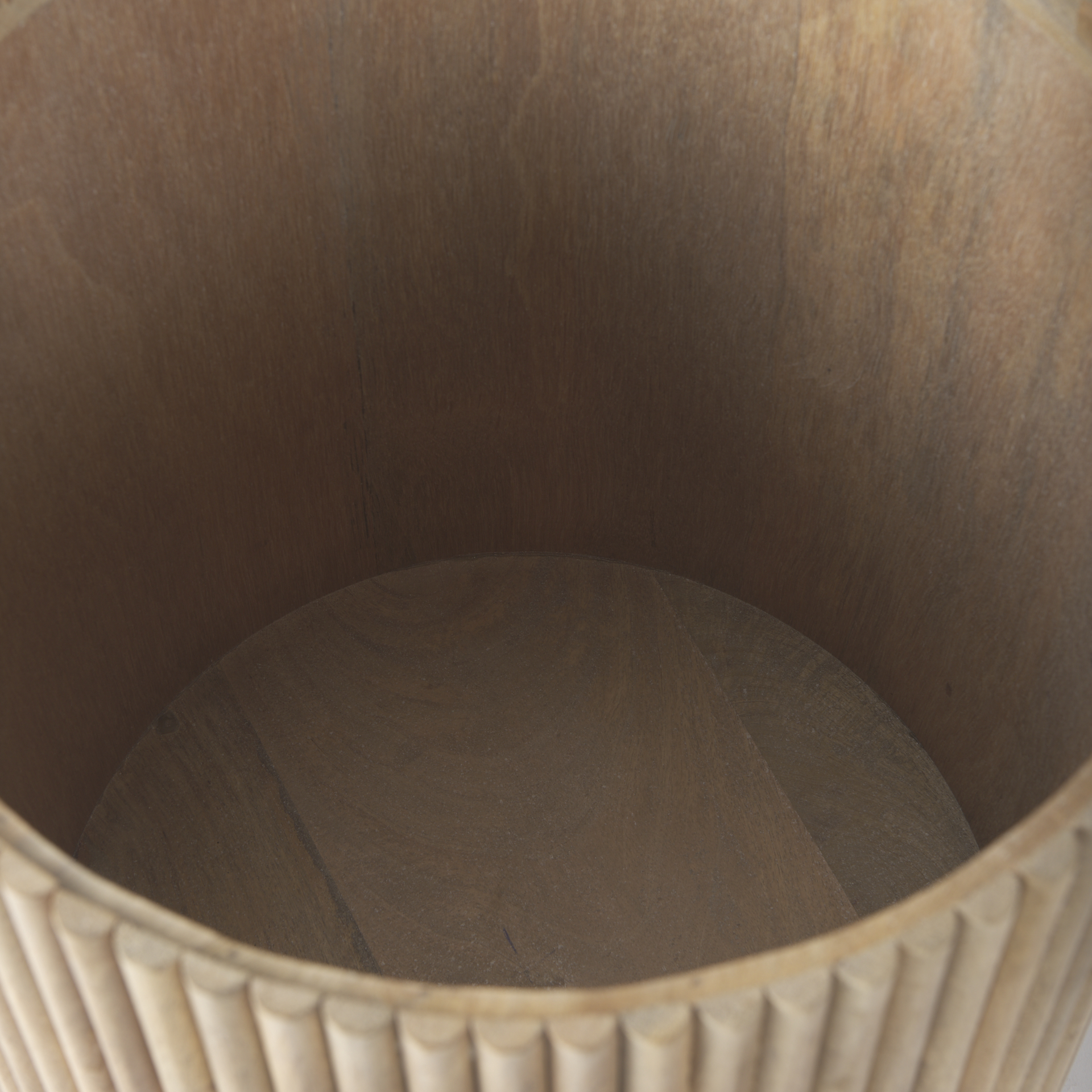 terra 18l x 18w x 22h light brown wood fluted round side table