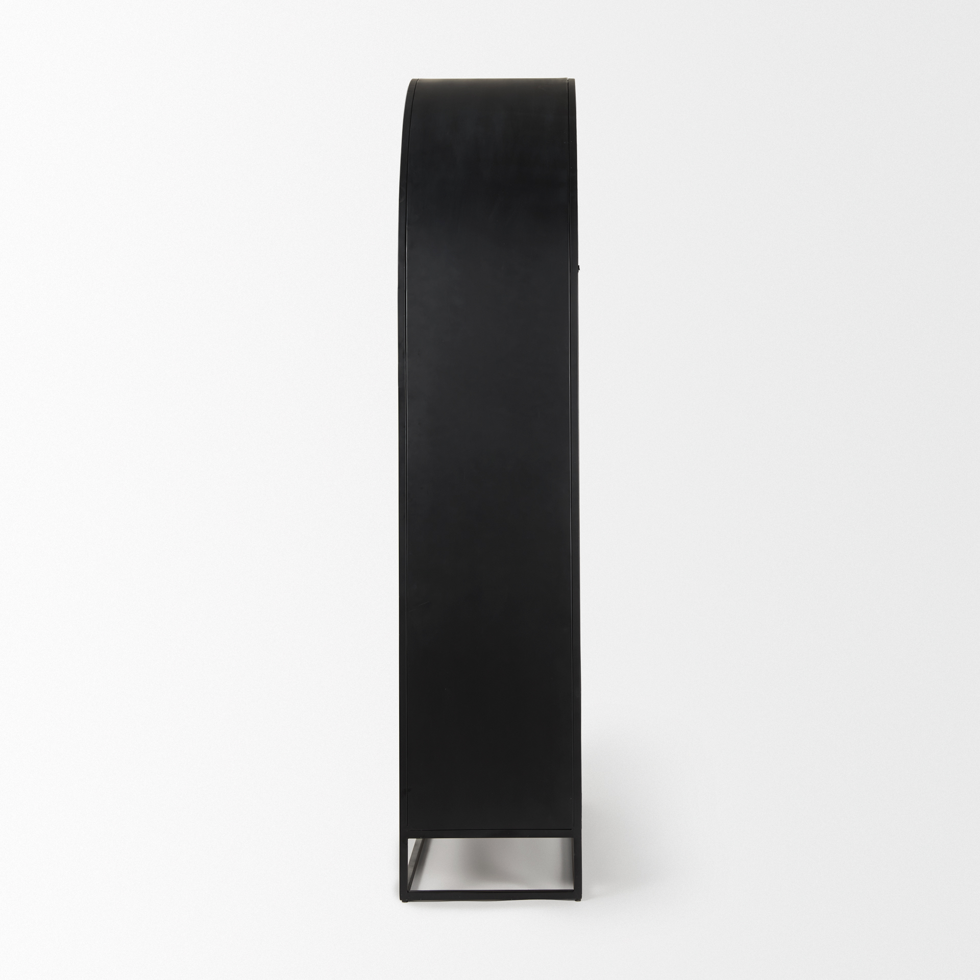 sloan 85.5h black wood w/black metal frame arch cabinet