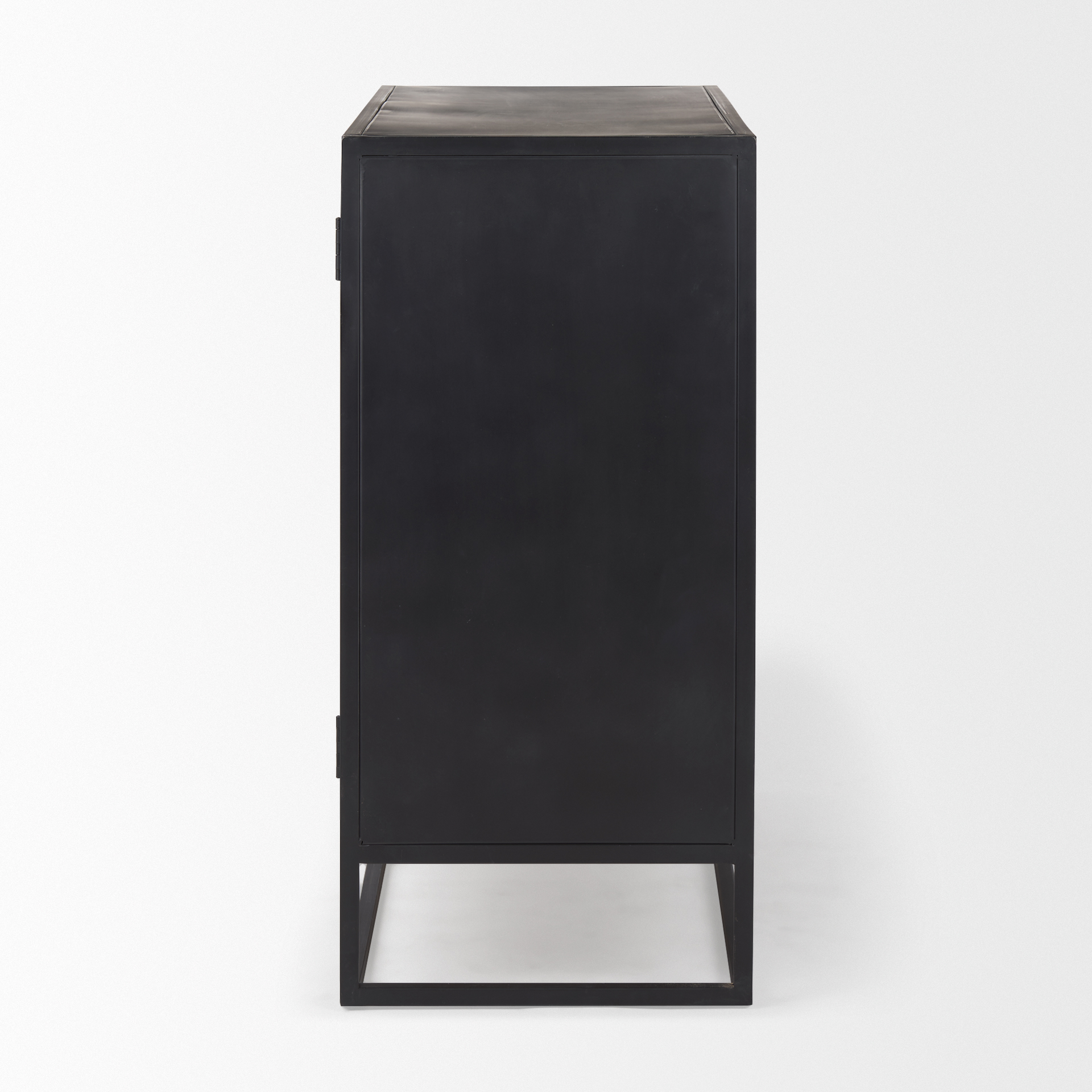 sloan black wood w/black metal frame accent cabinet