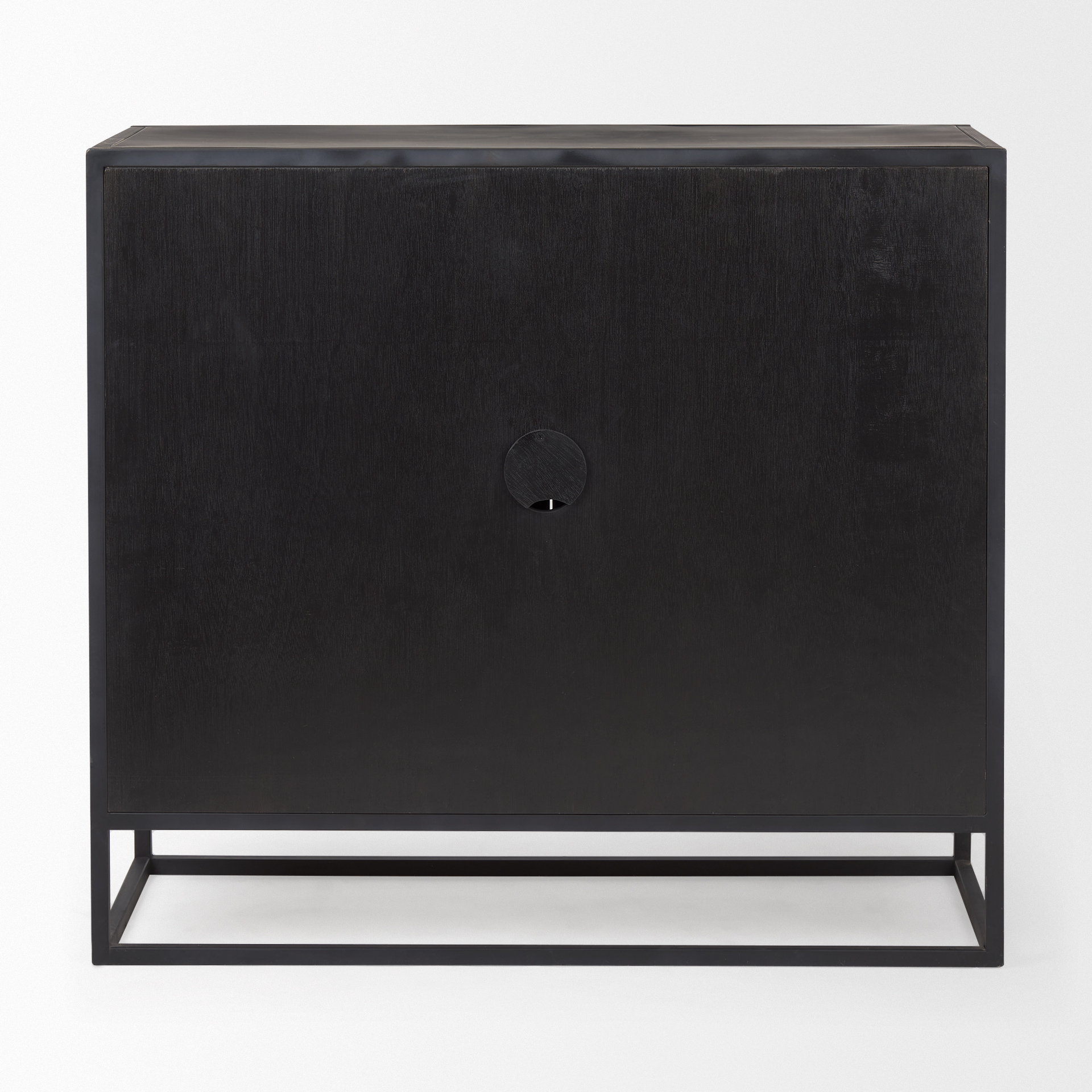 sloan black wood w/black metal frame accent cabinet