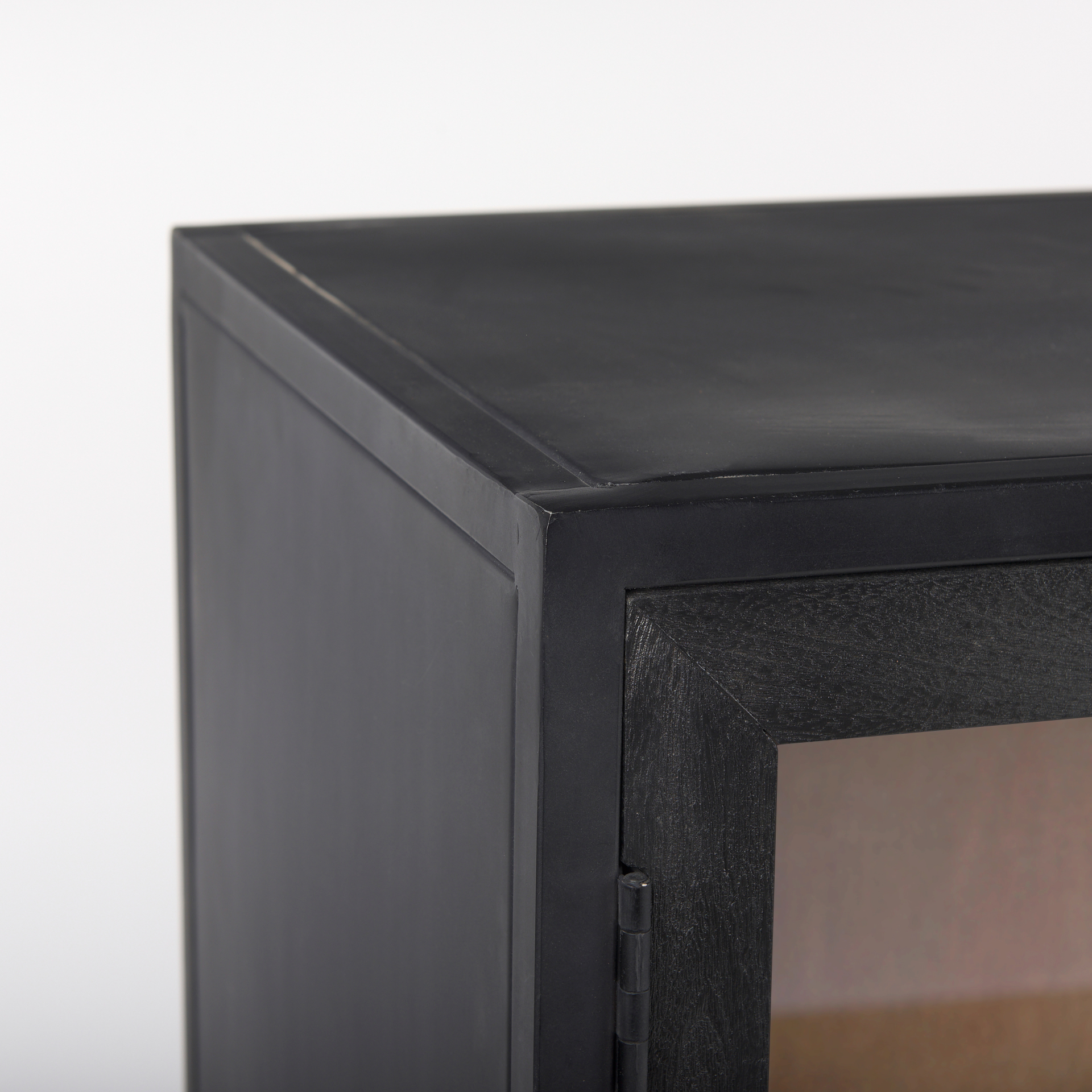 sloan black wood w/black metal frame accent cabinet