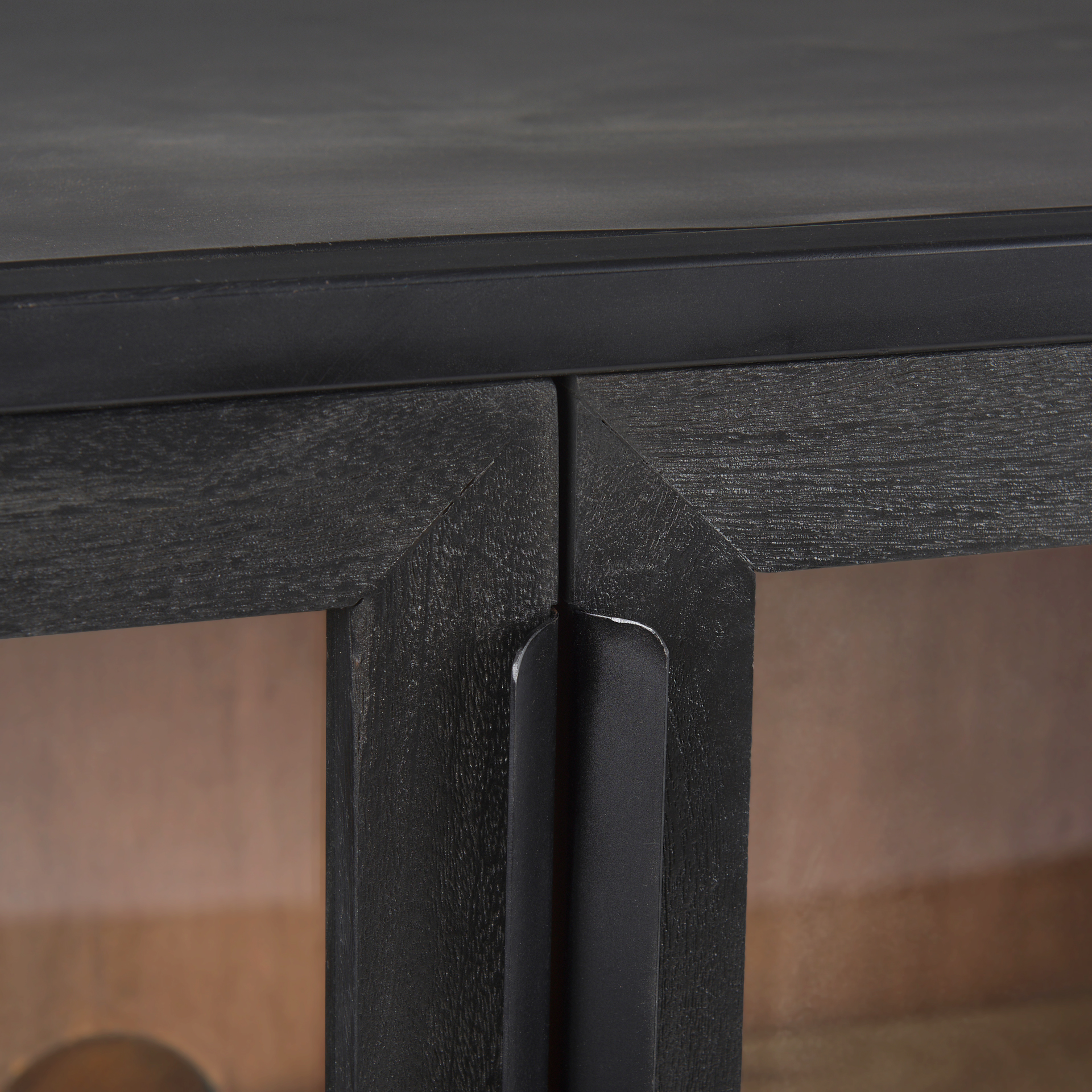 sloan black wood w/black metal frame accent cabinet