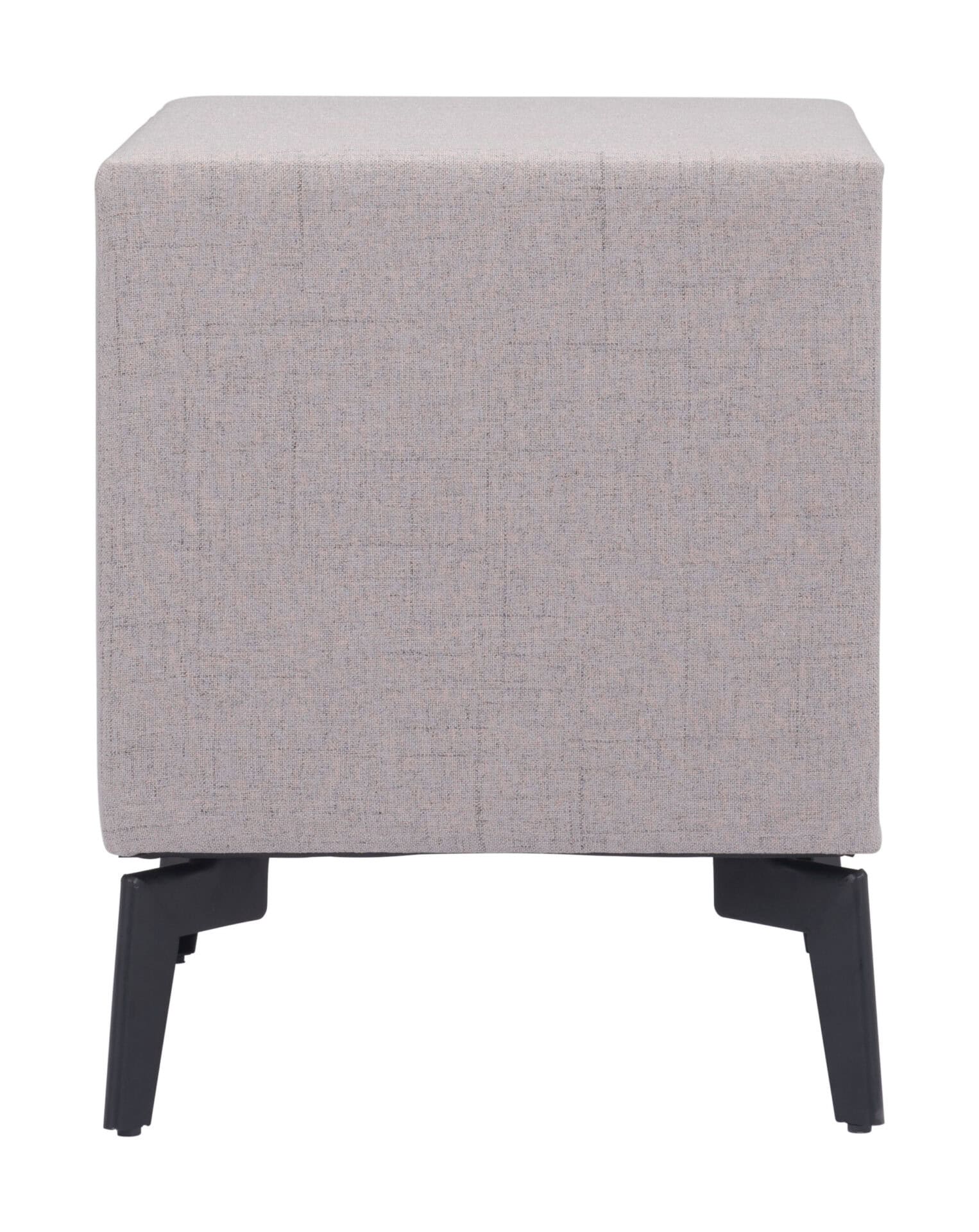Gray End Table with Two Fabric Drawers and Steel Frame 3 Gray End Table with Two Fabric Drawers and Steel Frame - Image 3
