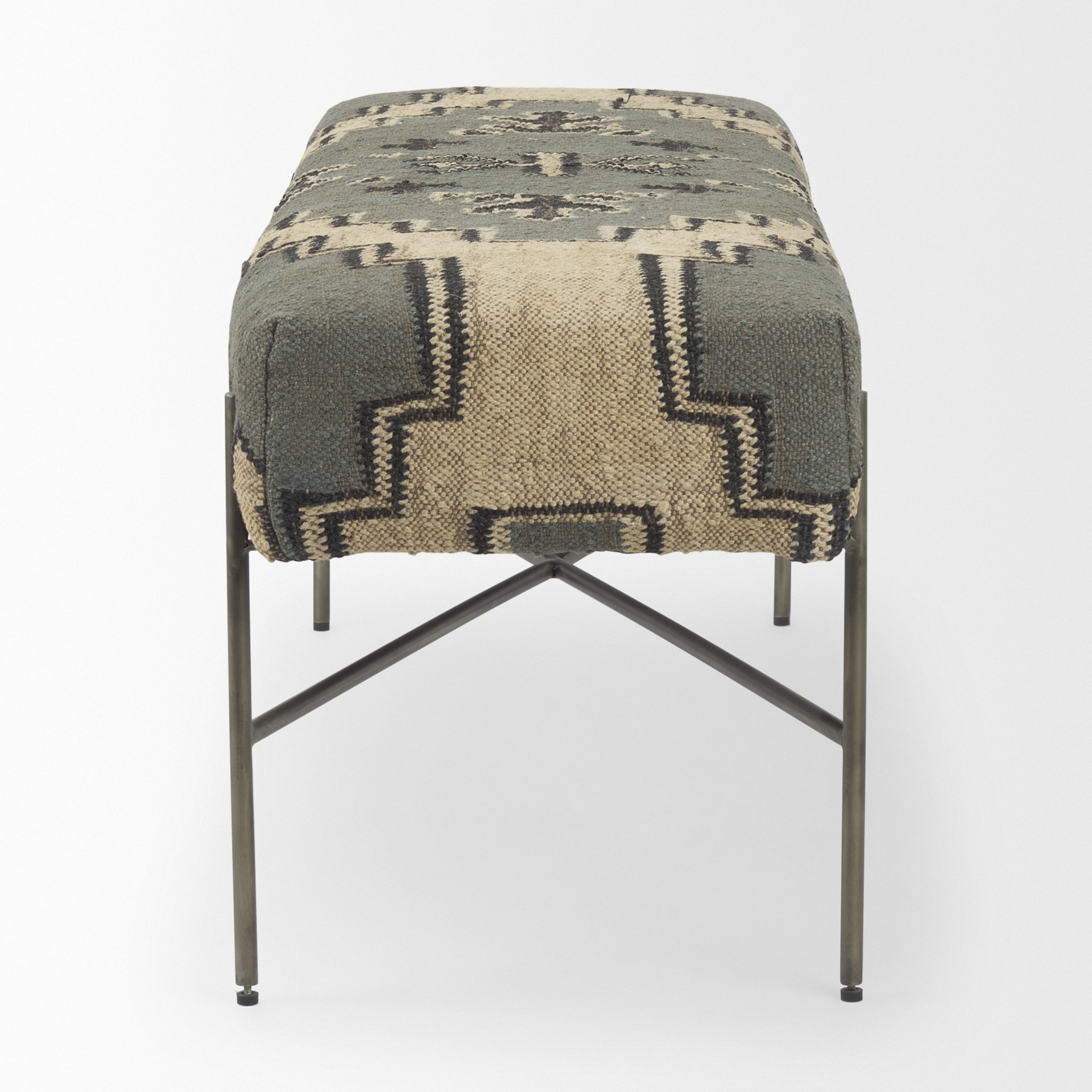 Avery I 55L x 17W Multi Colored Upholstered Patterned Seat Accent Bench