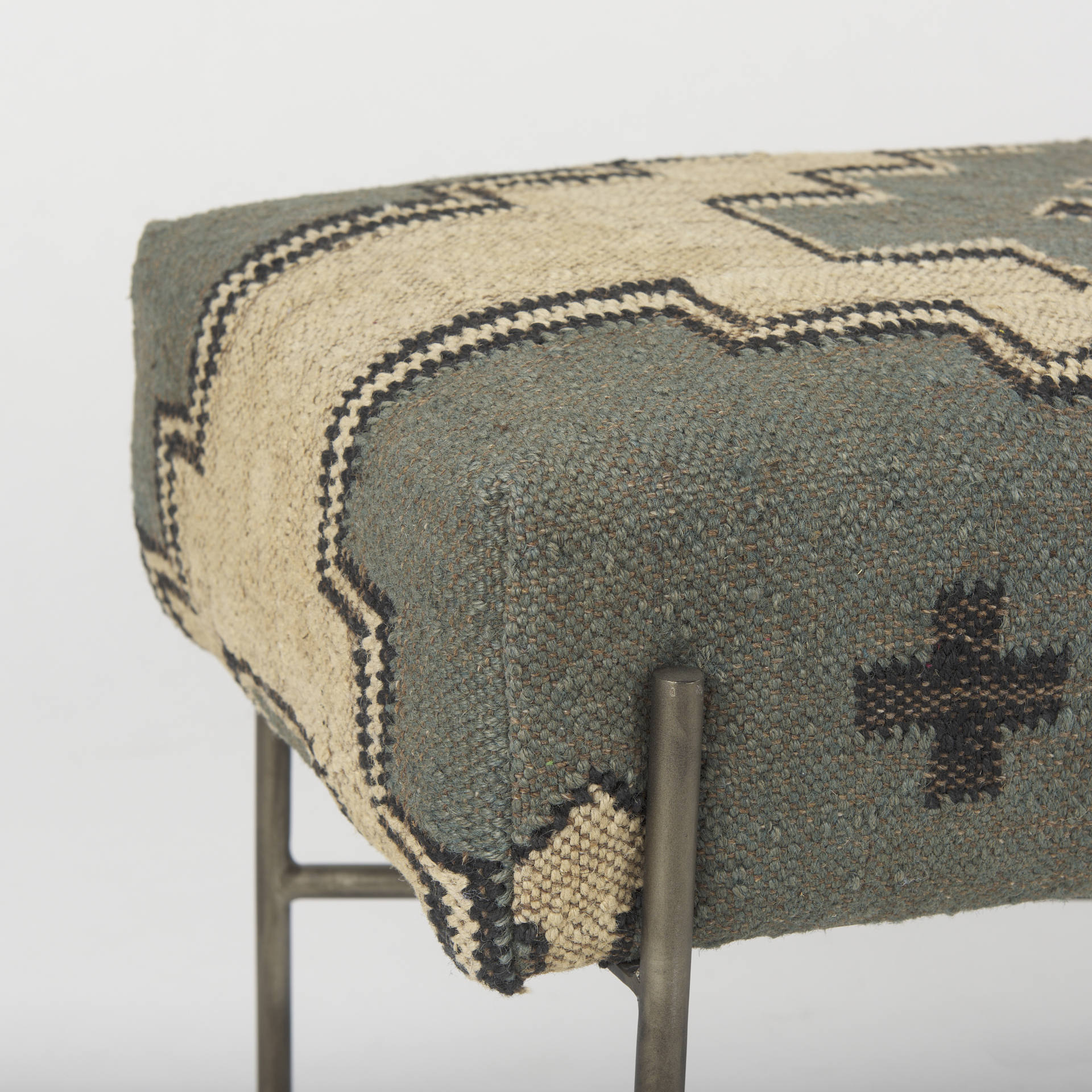 Avery I 55L x 17W Multi Colored Upholstered Patterned Seat Accent Bench