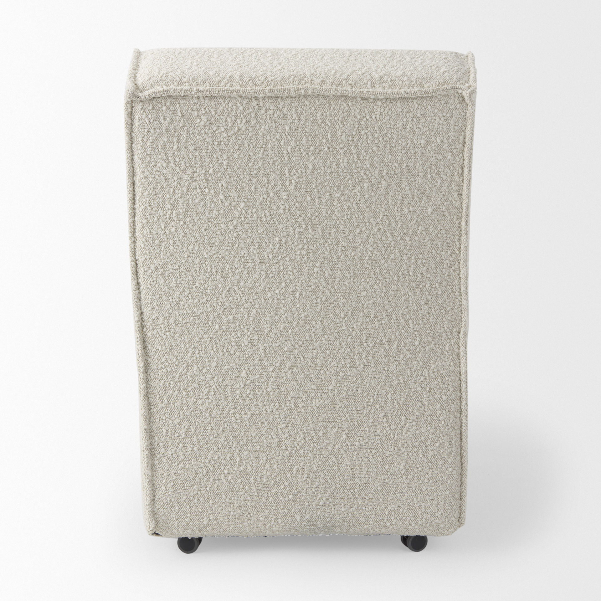 damon 20.5l x 27.2w x 31.3h fully upholstered cream-toned fabric dining chair on casters