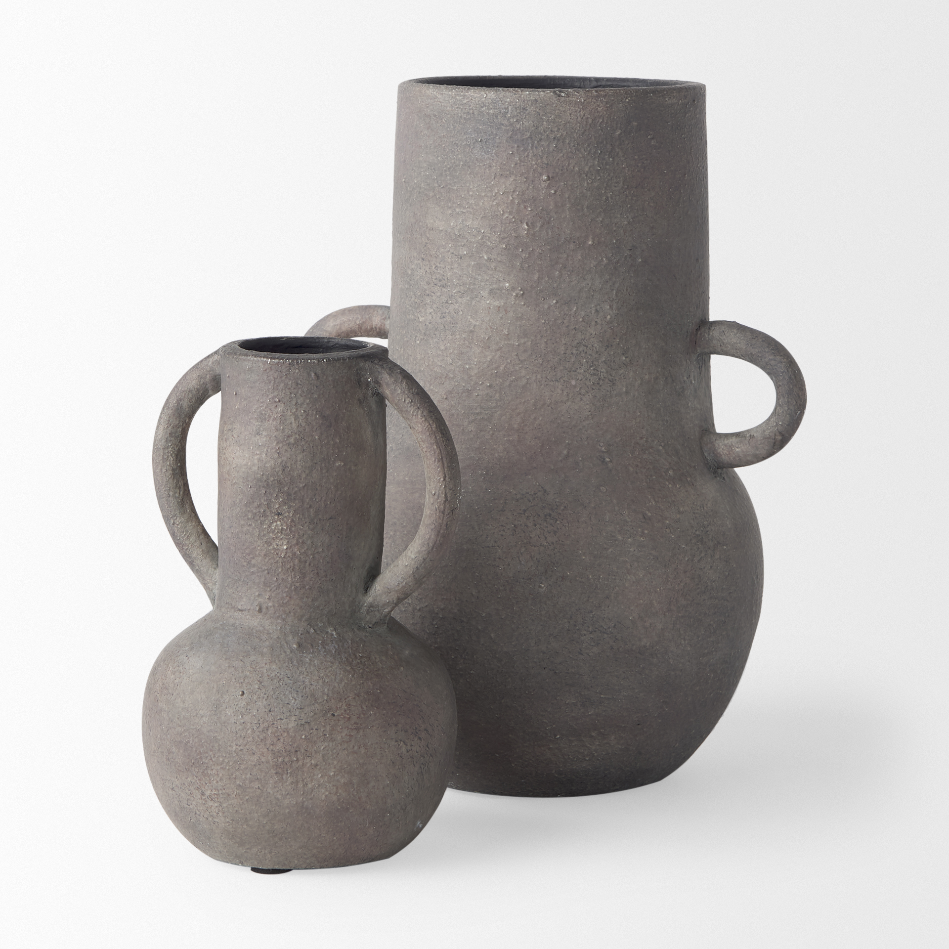 armani 6.7h brown-gray double ear vase