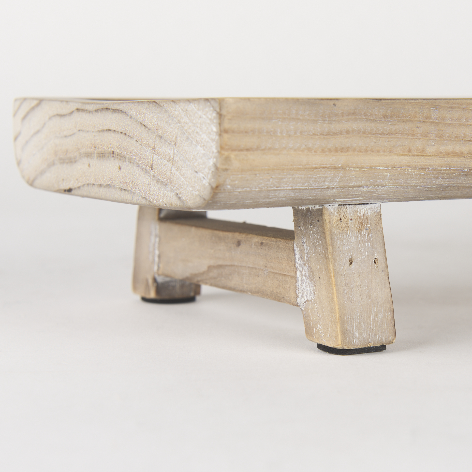 carver set of 2 rectangular white washed wood trays
