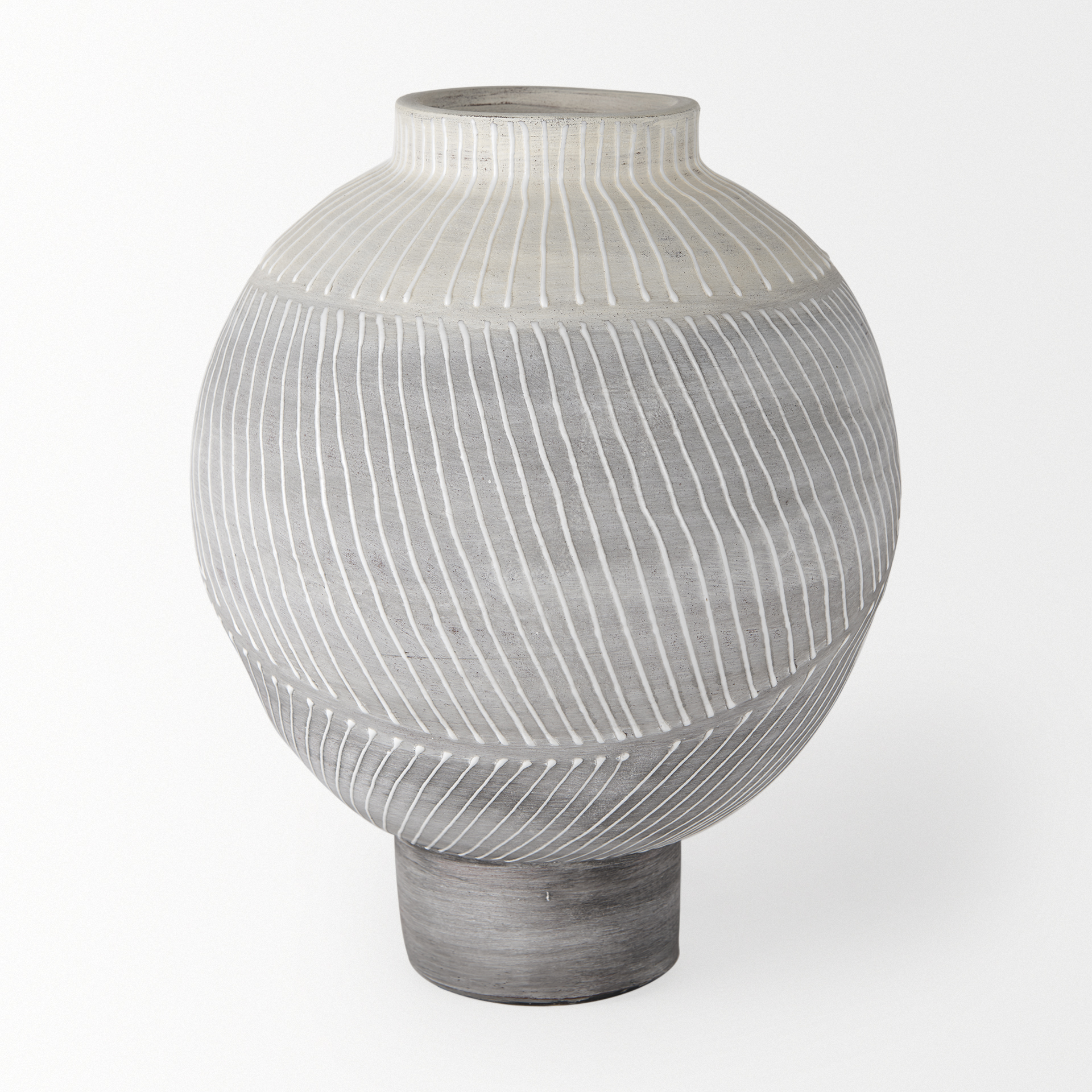 blume 12.5h off-white w/ gray textured vase