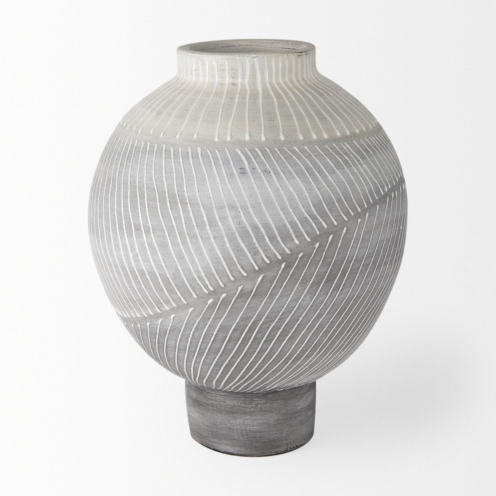 blume 12.5h off-white w/ gray textured vase