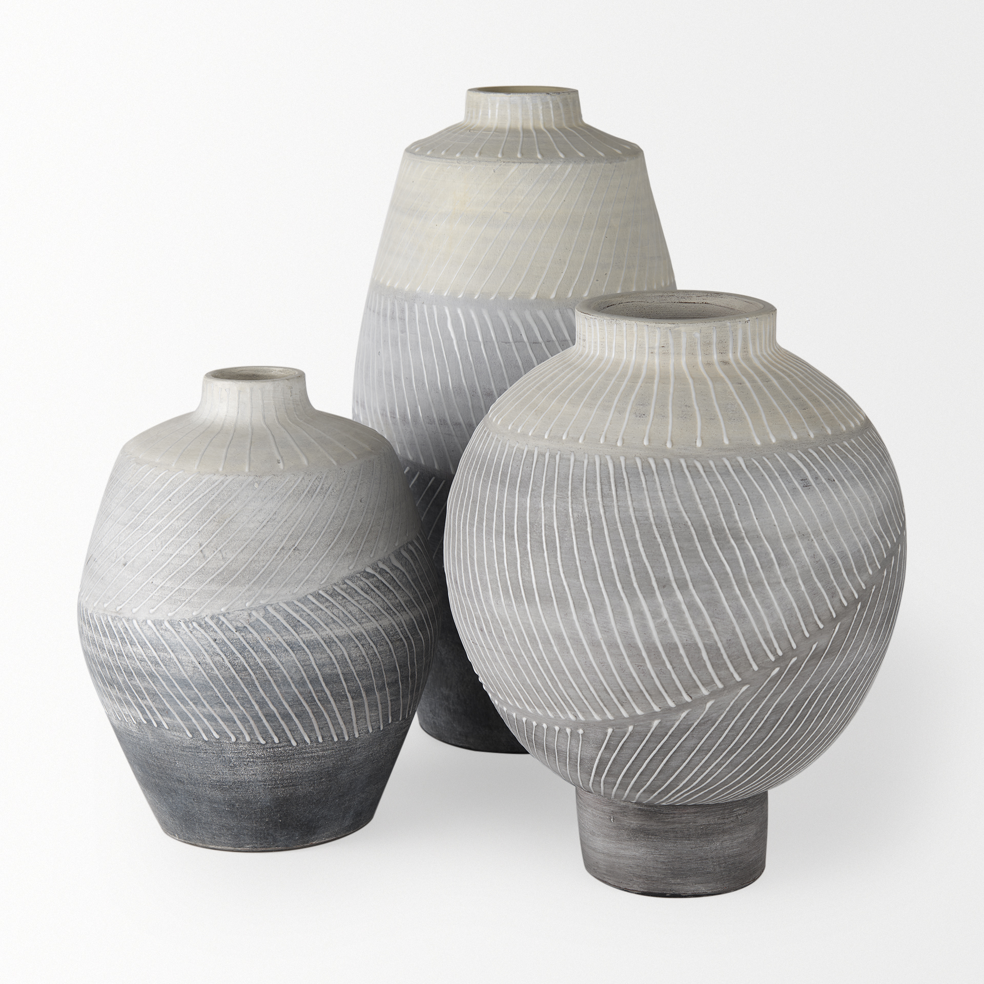 blume 12.5h off-white w/ gray textured vase