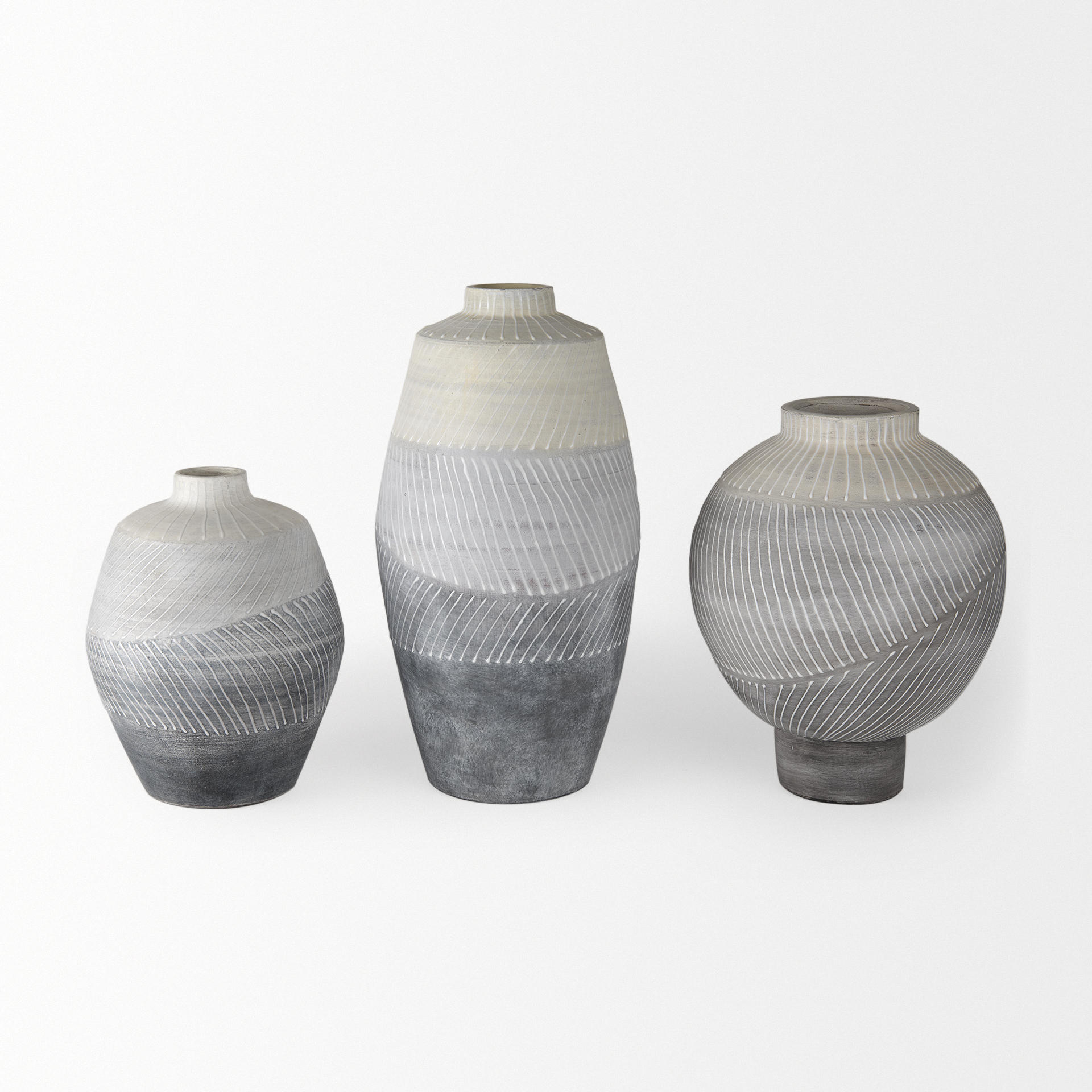 blume 12.5h off-white w/ gray textured vase