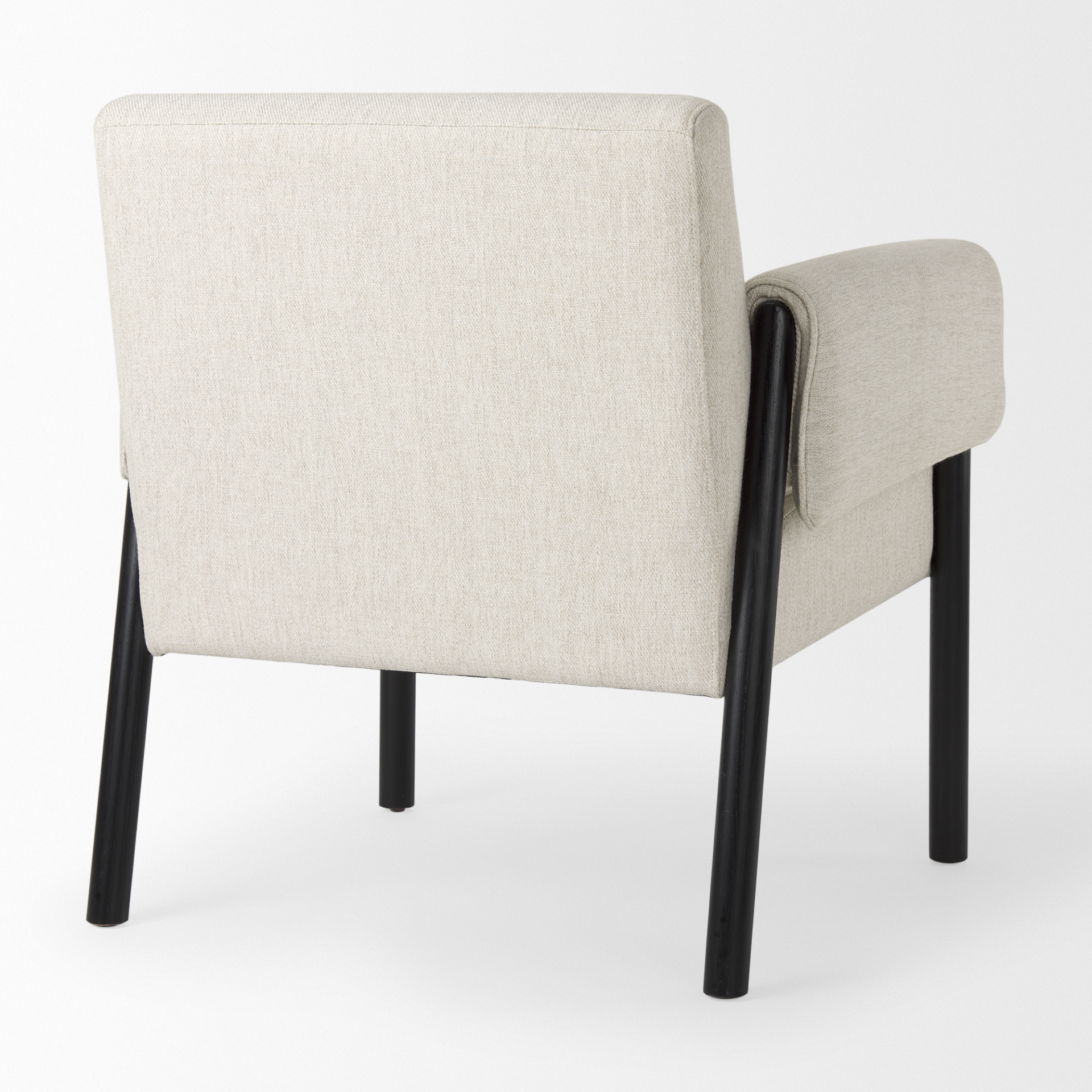 ashton beige twill fabric w/ black wood accent chair