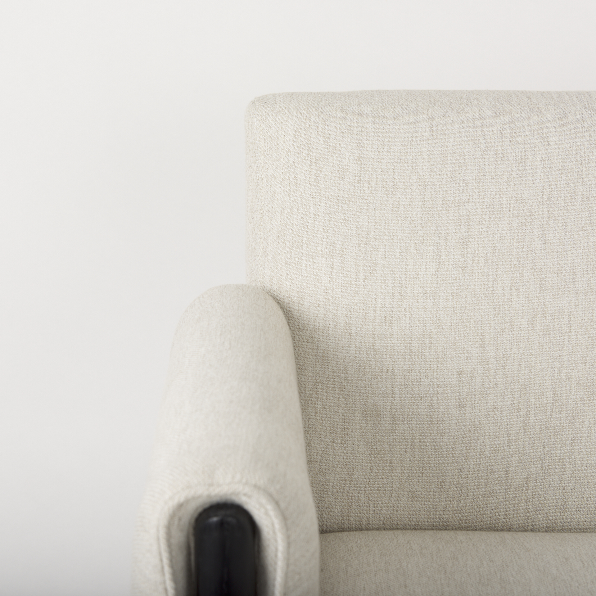 ashton beige twill fabric w/ black wood accent chair